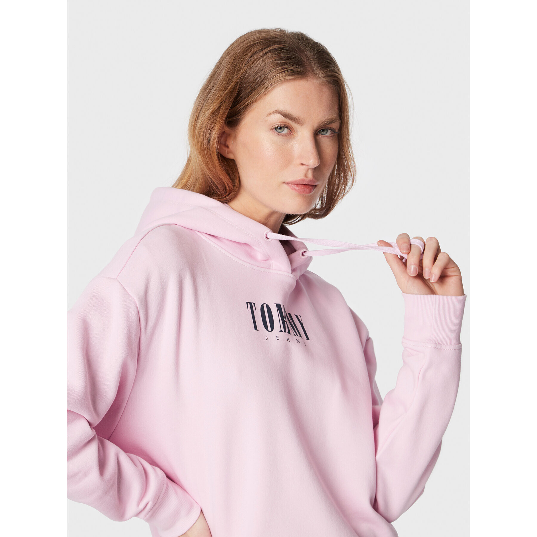 Tommy Jeans Mikina Essential Logo DW0DW14327 Růžová Relaxed Fit - Pepit.cz