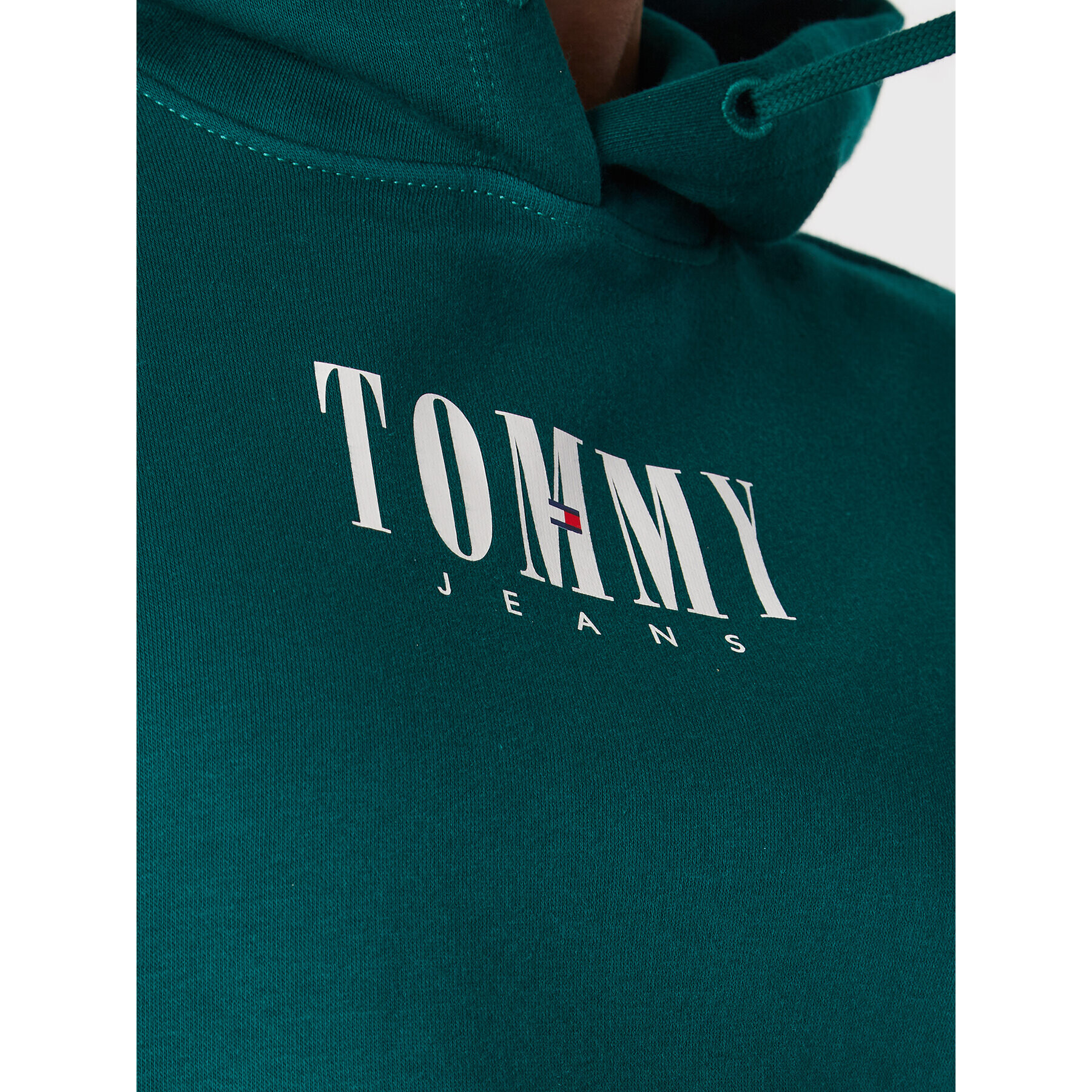 Tommy Jeans Mikina Essential Logo DW0DW14327 Zelená Relaxed Fit - Pepit.cz