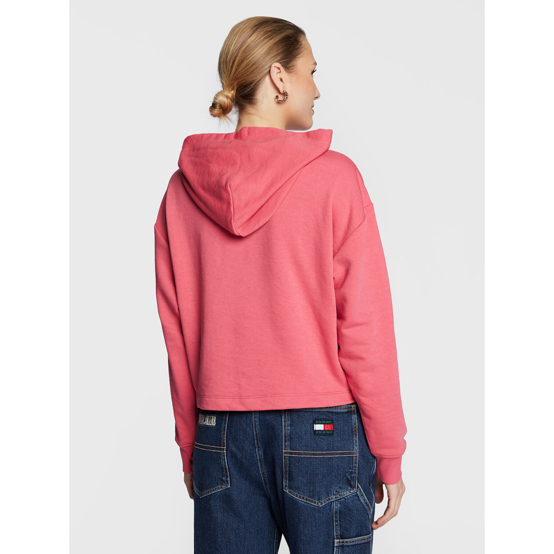 Tommy Jeans Mikina Essential Logo DW0DW14852 Růžová Relaxed Fit - Pepit.cz