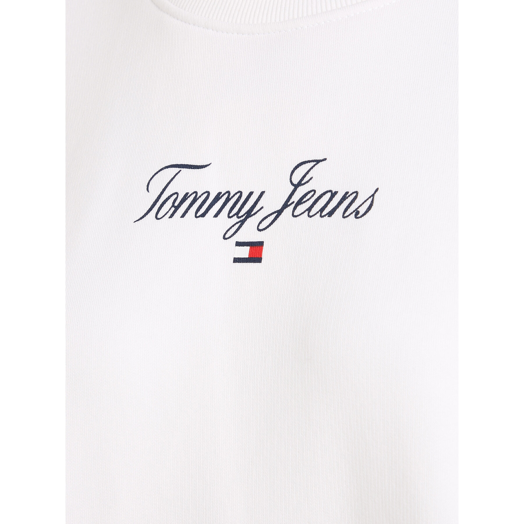 Tommy Jeans Mikina Essential Logo DW0DW16140 Bílá Relaxed Fit - Pepit.cz