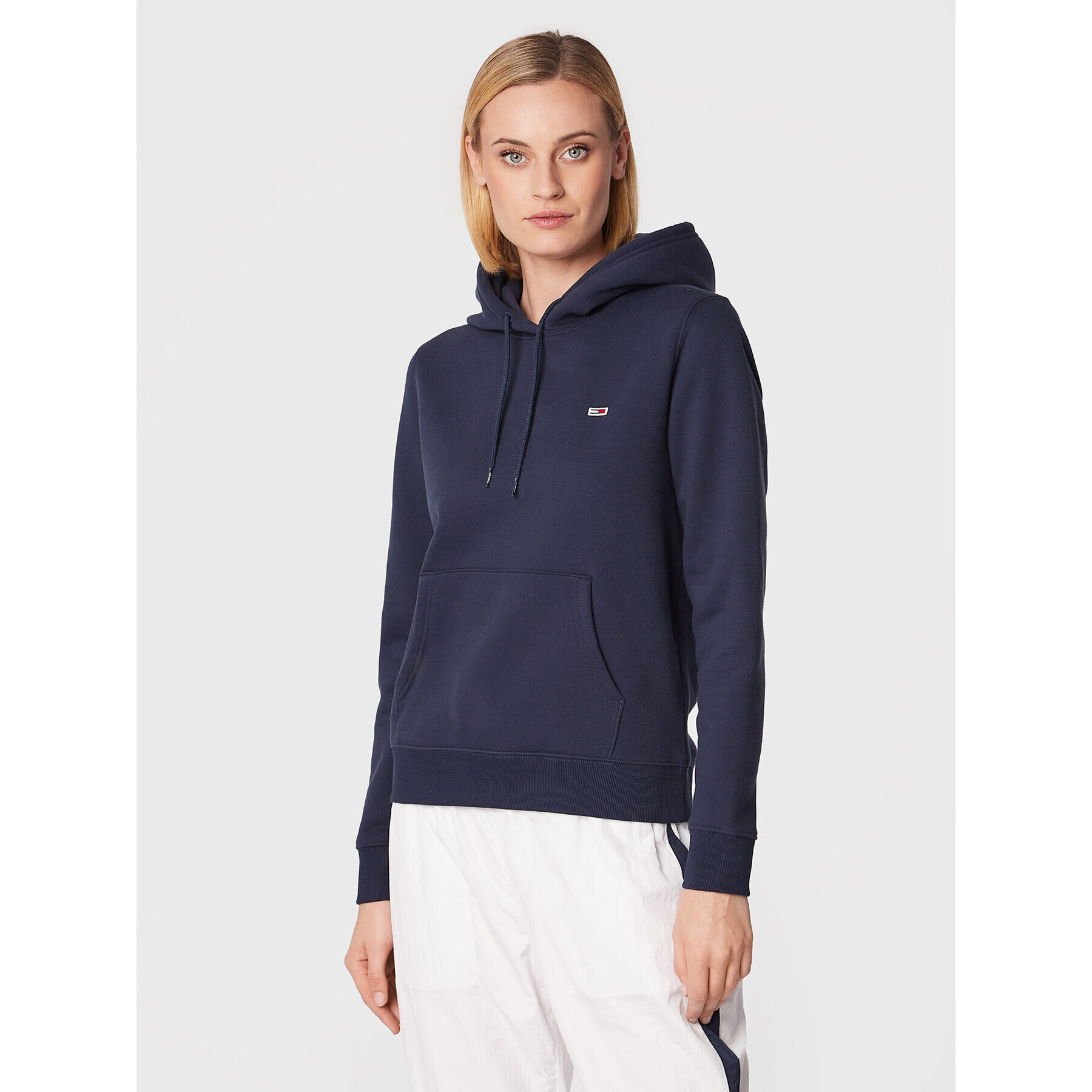 Tommy Jeans Mikina Fleece Hoodie DW0DW09228 Tmavomodrá Regular Fit - Pepit.cz