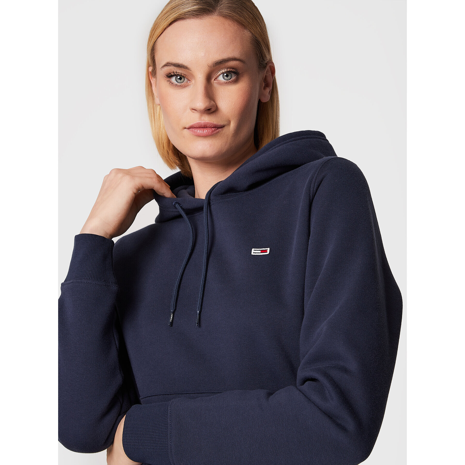 Tommy Jeans Mikina Fleece Hoodie DW0DW09228 Tmavomodrá Regular Fit - Pepit.cz