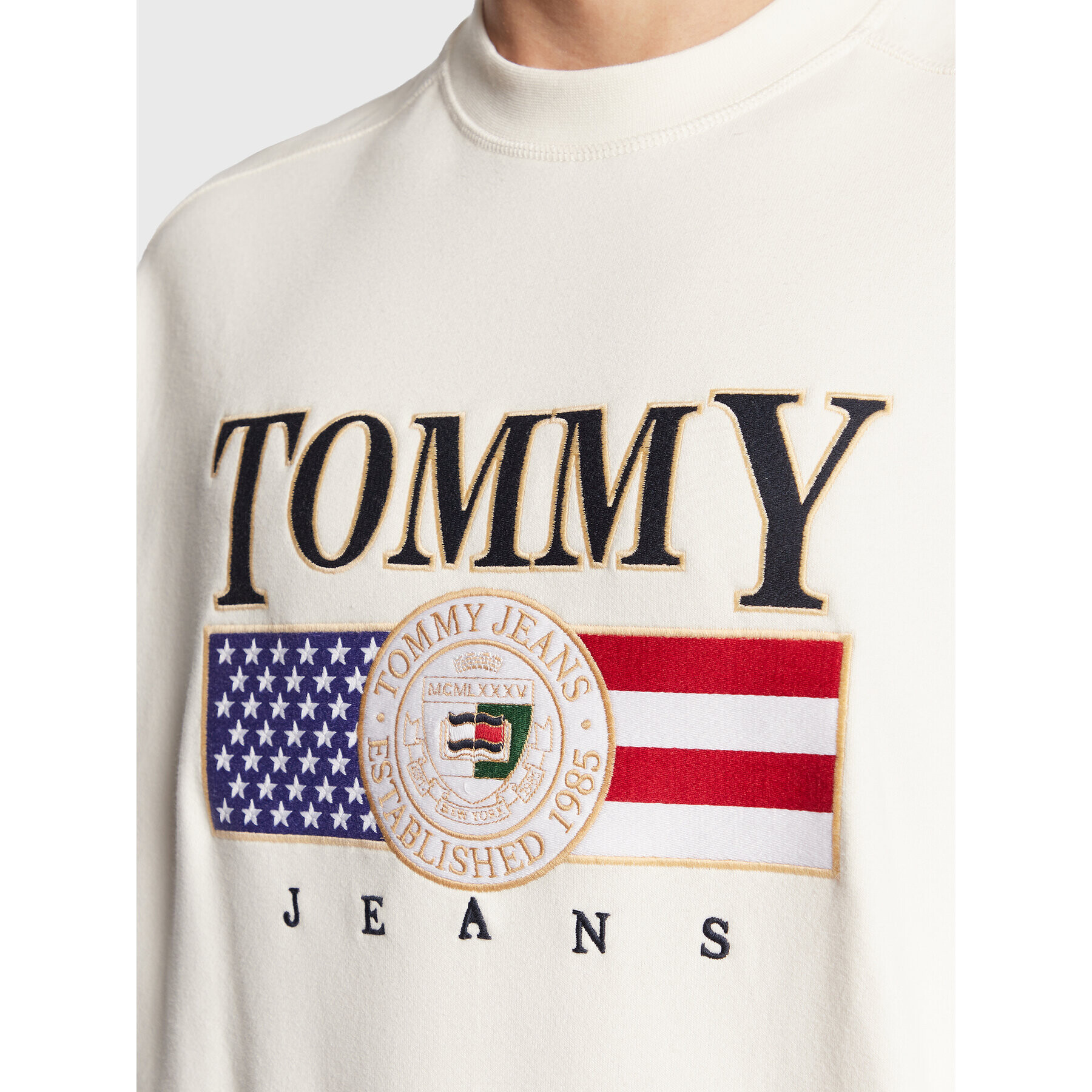 Tommy Jeans Mikina Luxe DM0DM15717 Écru Regular Fit - Pepit.cz