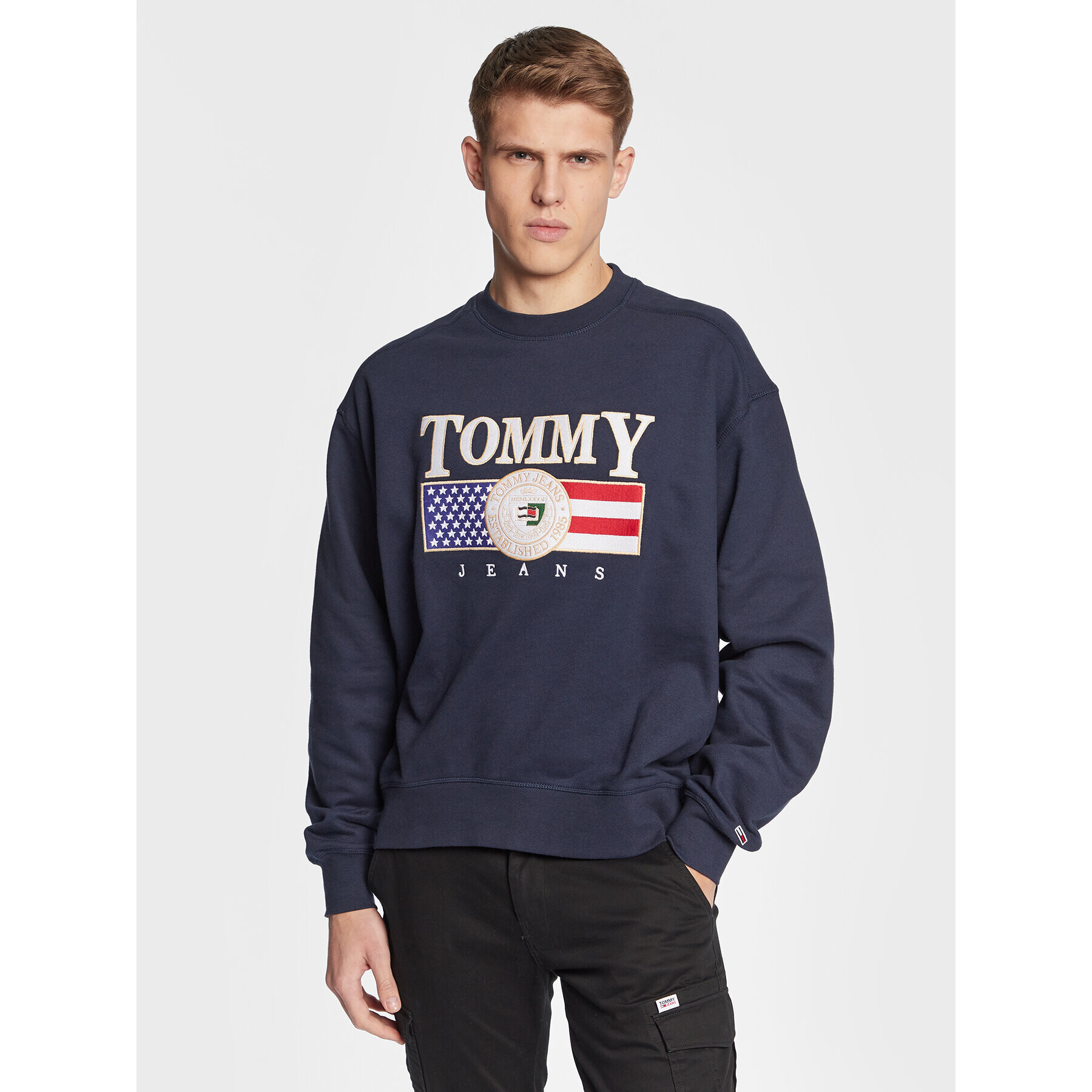 Tommy Jeans Mikina Luxe DM0DM15717 Tmavomodrá Regular Fit - Pepit.cz