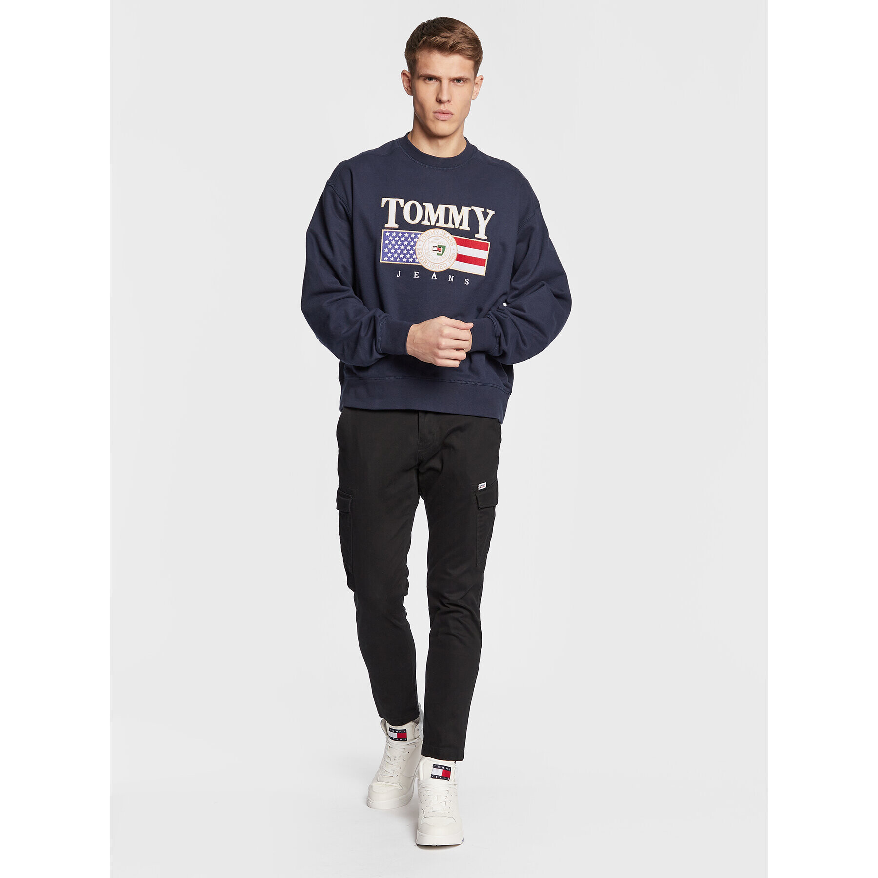 Tommy Jeans Mikina Luxe DM0DM15717 Tmavomodrá Regular Fit - Pepit.cz