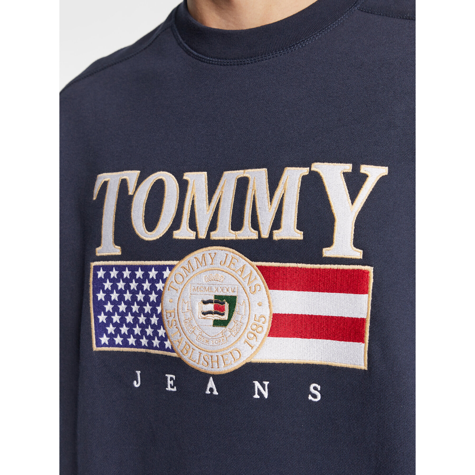 Tommy Jeans Mikina Luxe DM0DM15717 Tmavomodrá Regular Fit - Pepit.cz