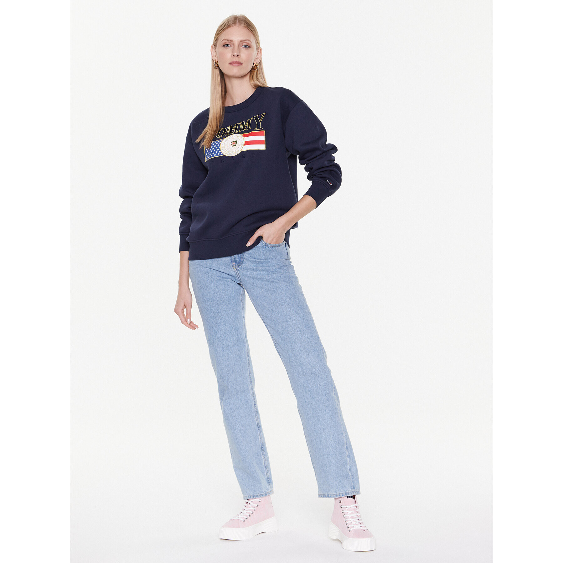 Tommy Jeans Mikina Luxe DW0DW14871 Tmavomodrá Regular Fit - Pepit.cz