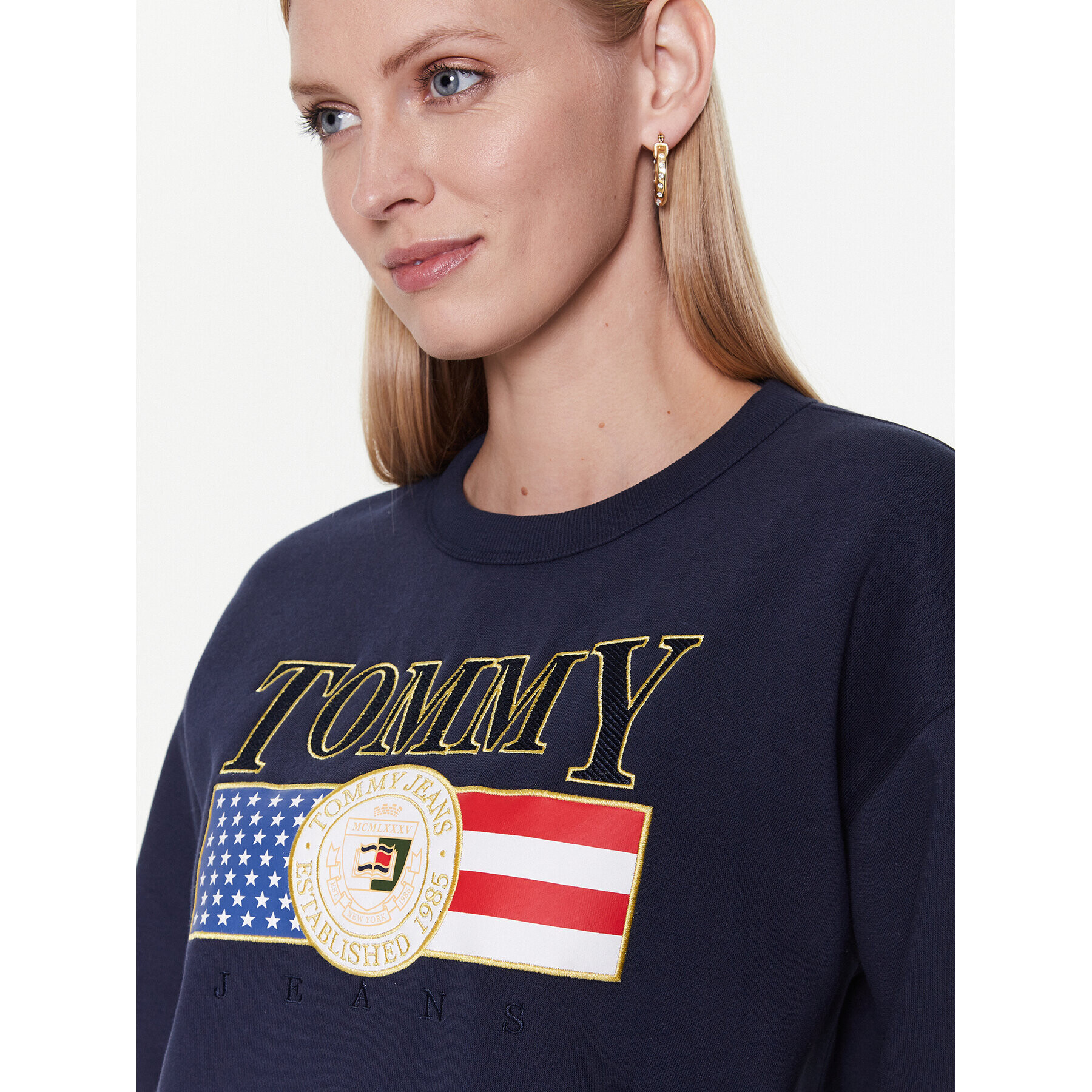 Tommy Jeans Mikina Luxe DW0DW14871 Tmavomodrá Regular Fit - Pepit.cz