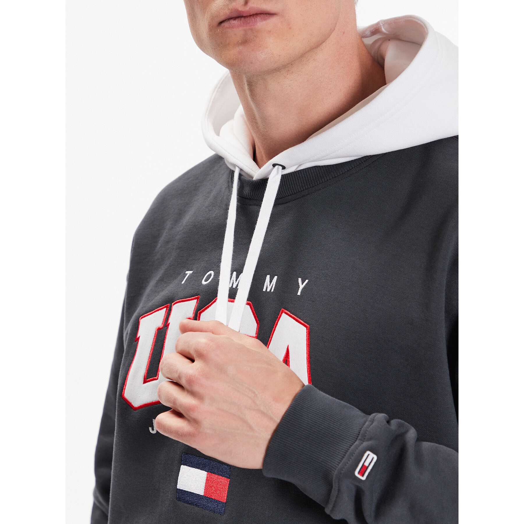 Tommy Jeans Mikina Modern Sport Usa DM0DM16359 Šedá Relaxed Fit - Pepit.cz