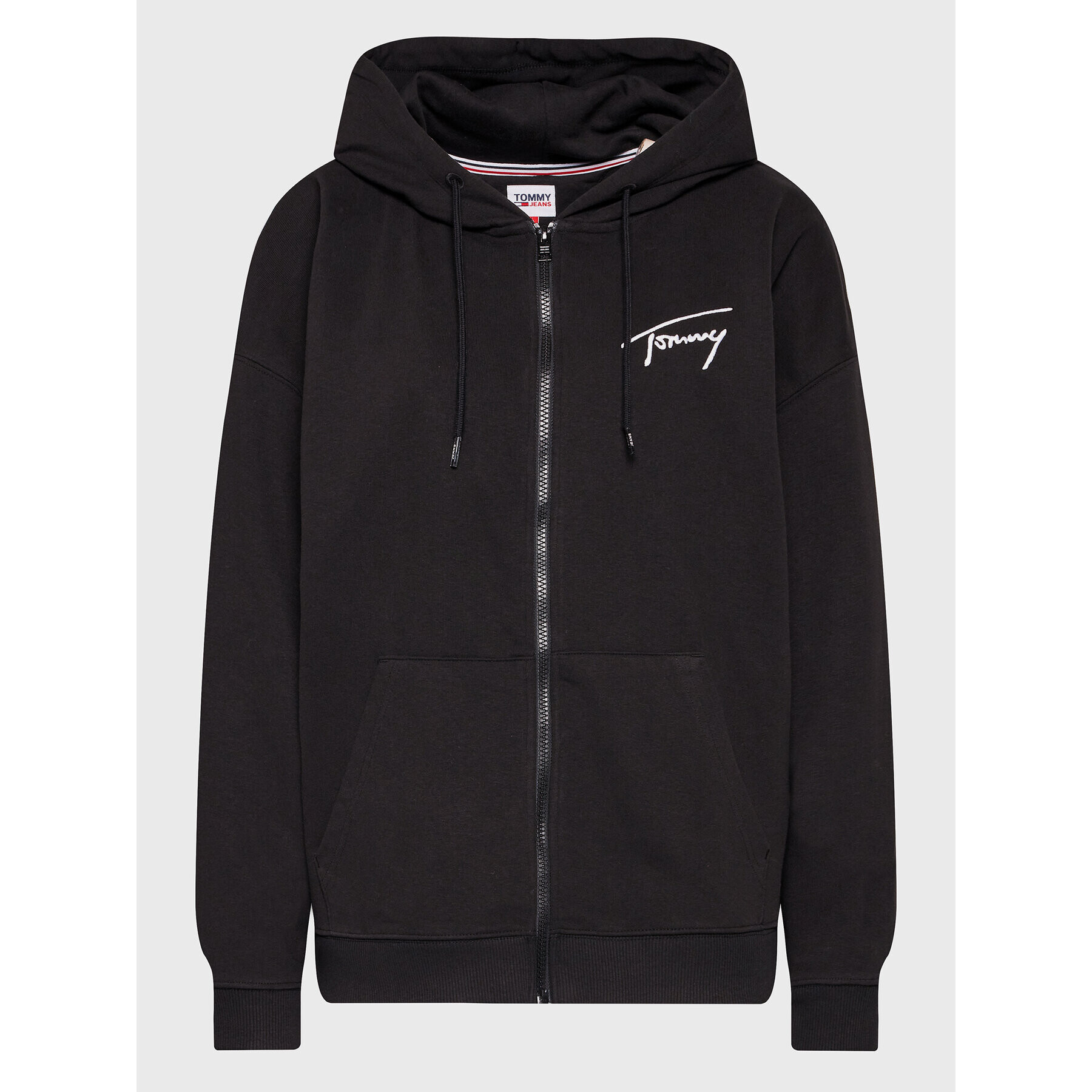 Tommy Jeans Mikina Ovrszd Signature Zip DW0DW13575 Černá Oversize - Pepit.cz