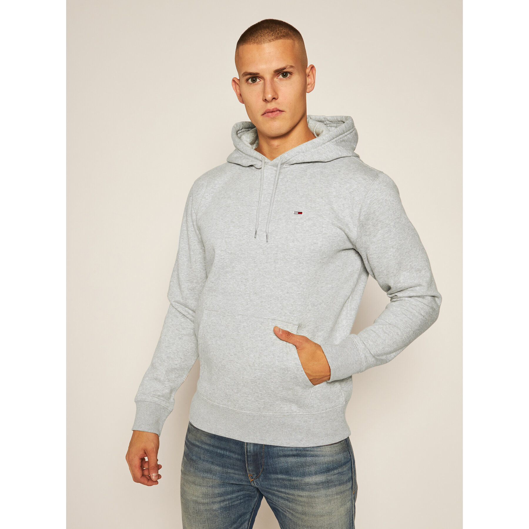 Tommy Jeans Mikina Regular Fleece DM0DM09593 Šedá Regular Fit - Pepit.cz