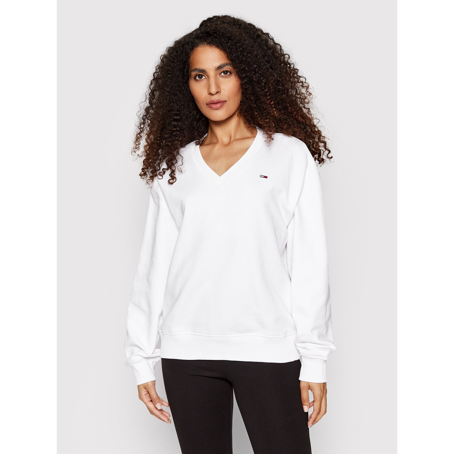 Tommy Jeans Mikina Rlxd Feminine DW0DW12725 Bílá Relaxed Fit - Pepit.cz