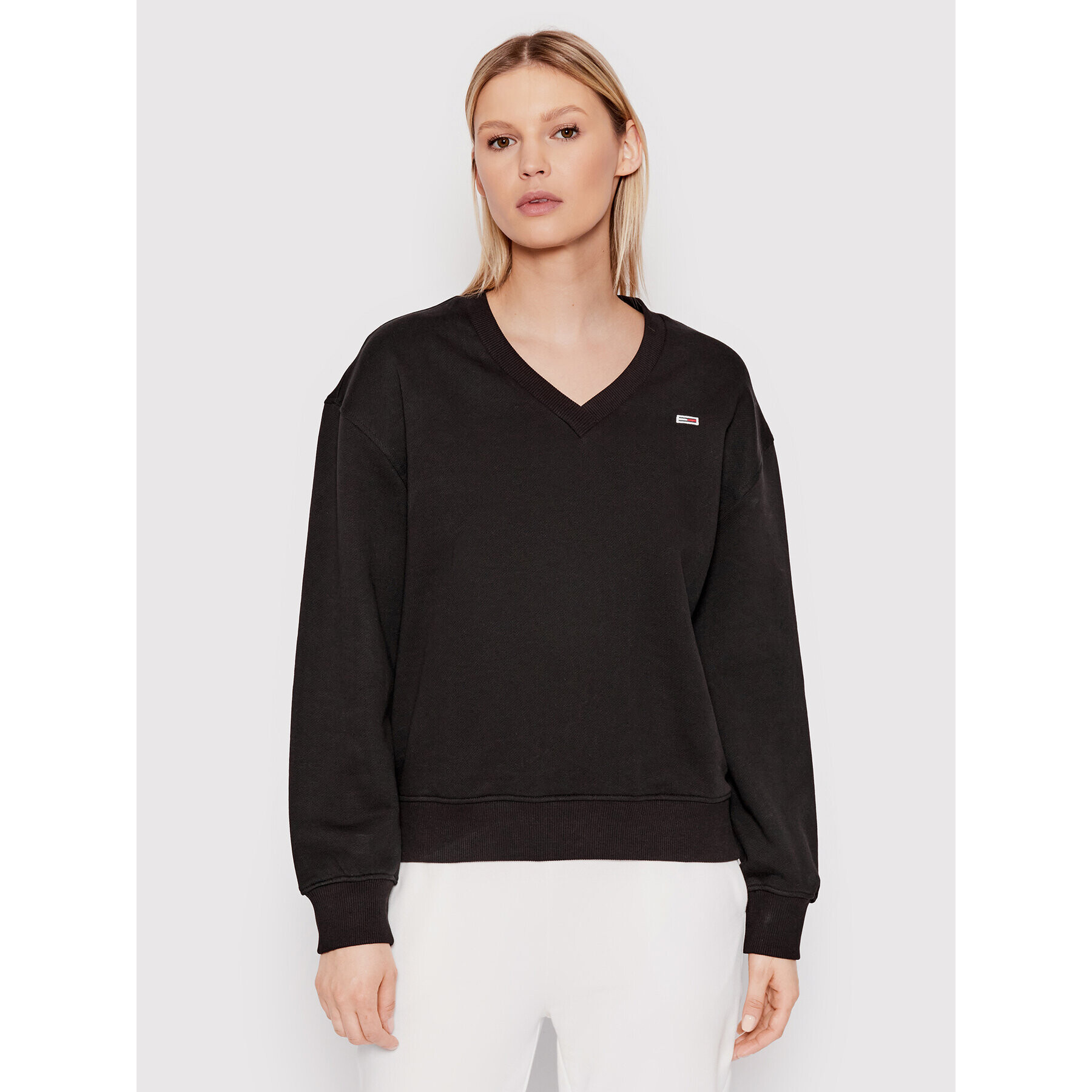 Tommy Jeans Mikina Rlxd Feminine DW0DW12725 Černá Relaxed Fit - Pepit.cz