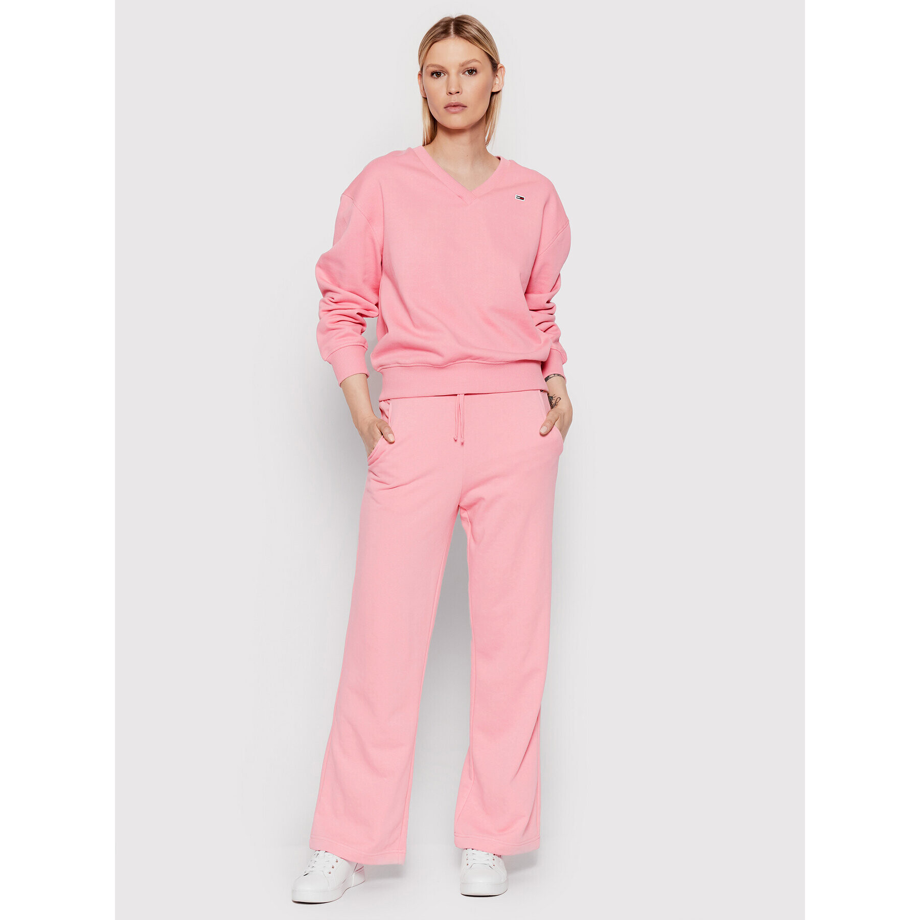 Tommy Jeans Mikina Rlxd Feminine DW0DW12725 Růžová Relaxed Fit - Pepit.cz