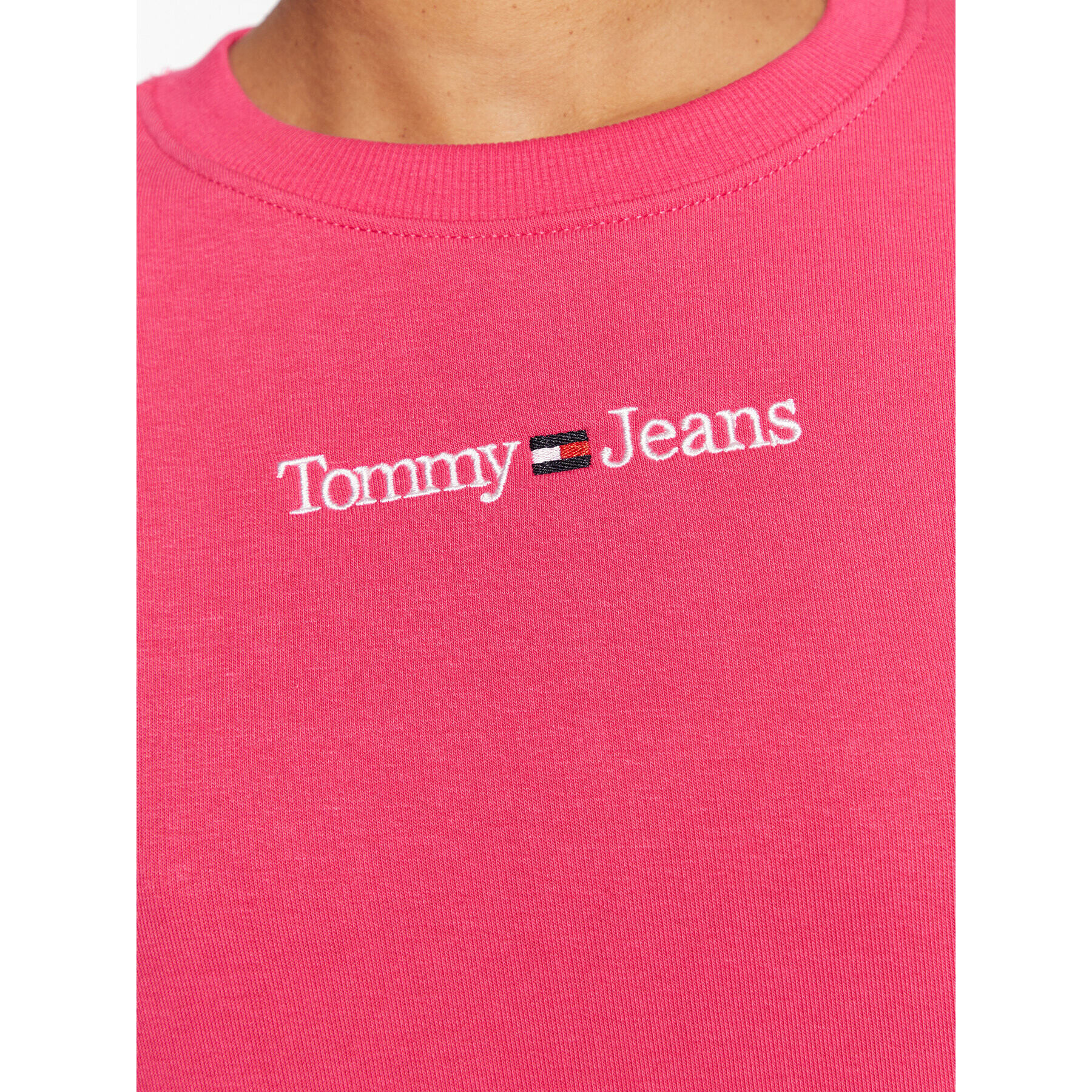 Tommy Jeans Mikina Serif Linear DW0DW15056 Růžová Regular Fit - Pepit.cz