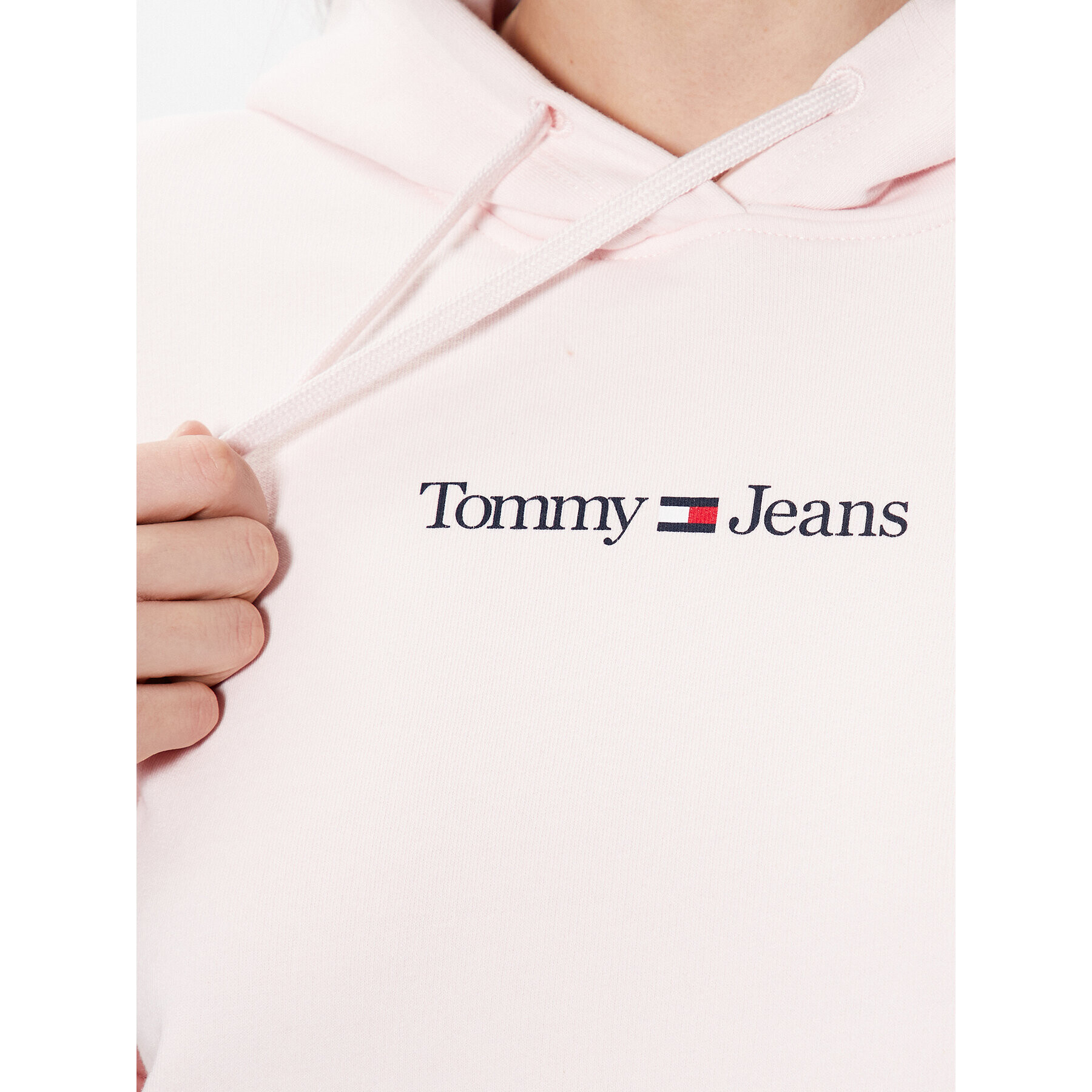 Tommy Jeans Mikina Serif Linear DW0DW15649 Růžová Regular Fit - Pepit.cz