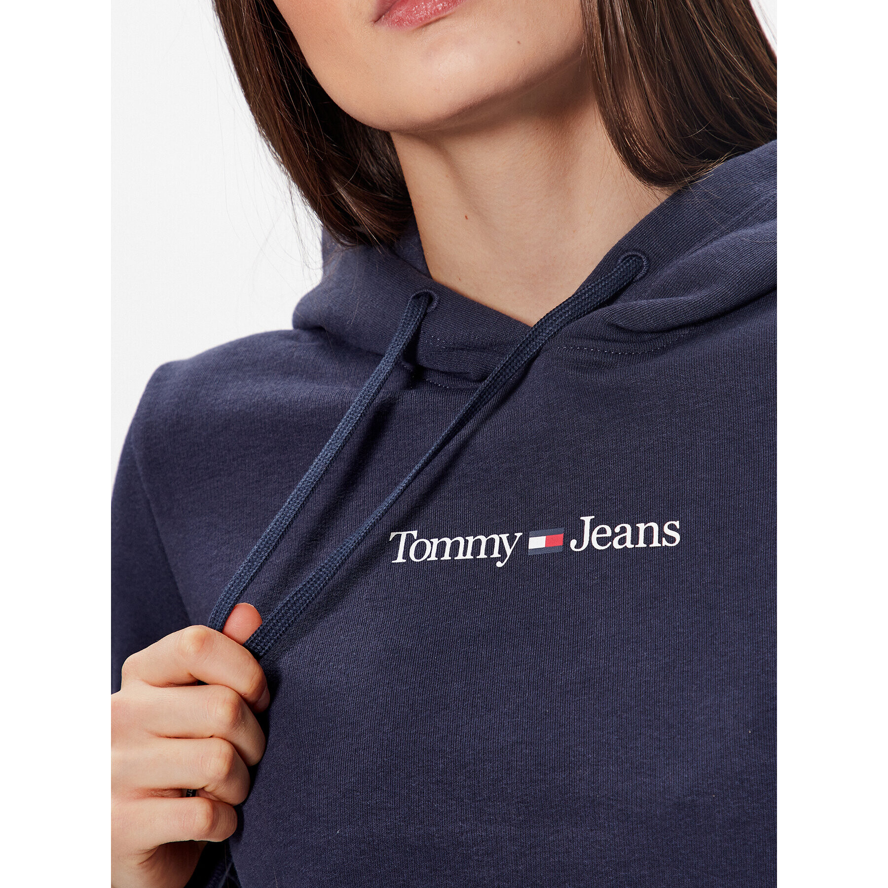 Tommy Jeans Mikina Serif Linear DW0DW15649 Tmavomodrá Regular Fit - Pepit.cz