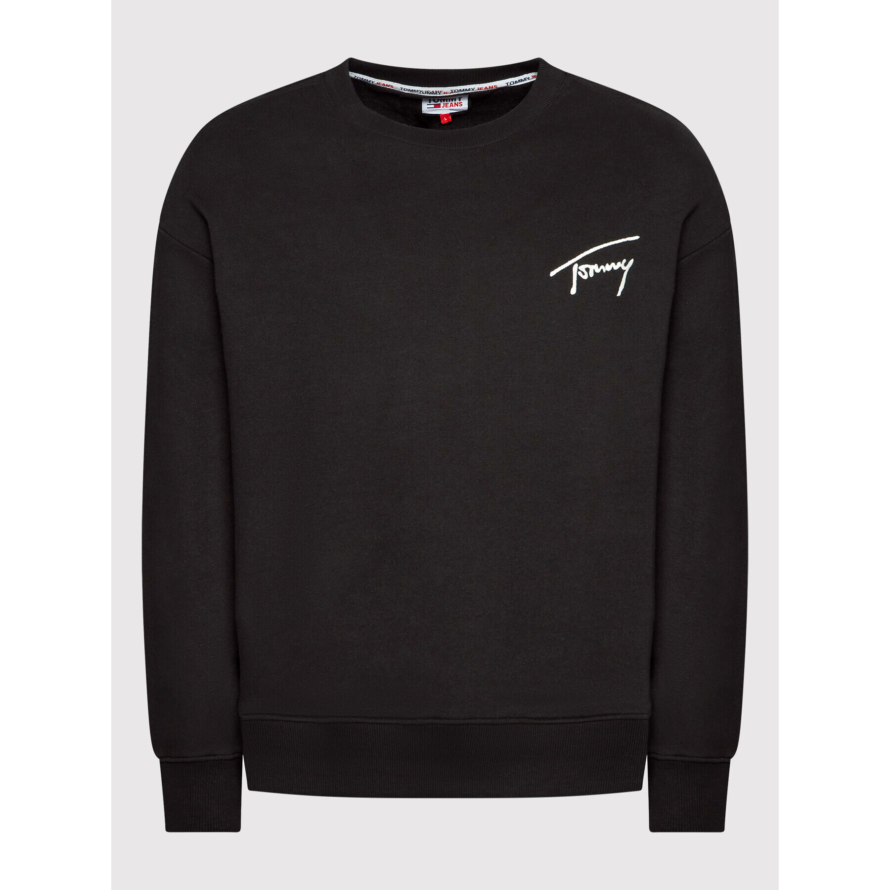 Tommy Jeans Mikina Signature Crew DM0DM12373 Černá Relaxed Fit - Pepit.cz