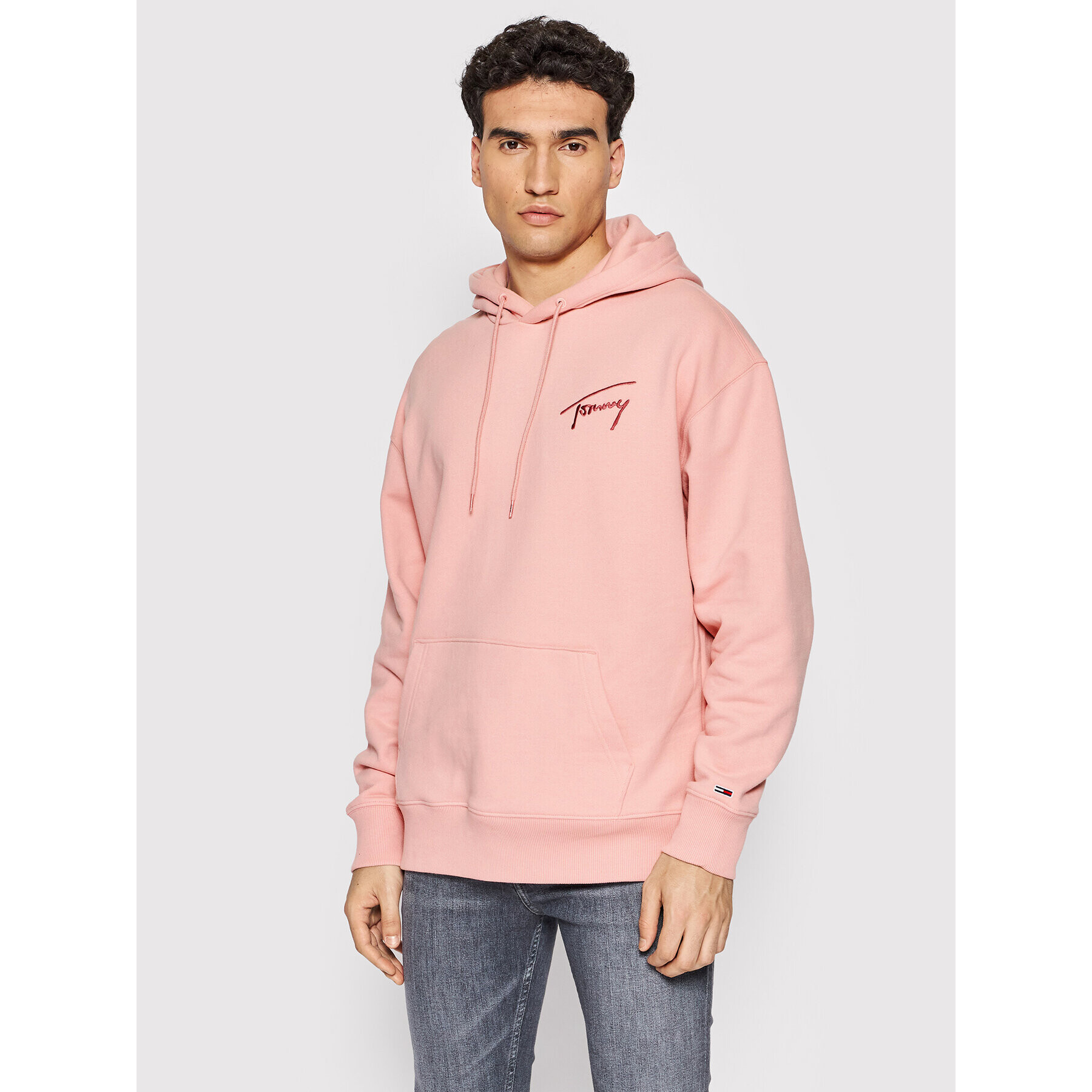 Tommy Jeans Mikina Signature DM0DM12940 Růžová Relaxed Fit - Pepit.cz