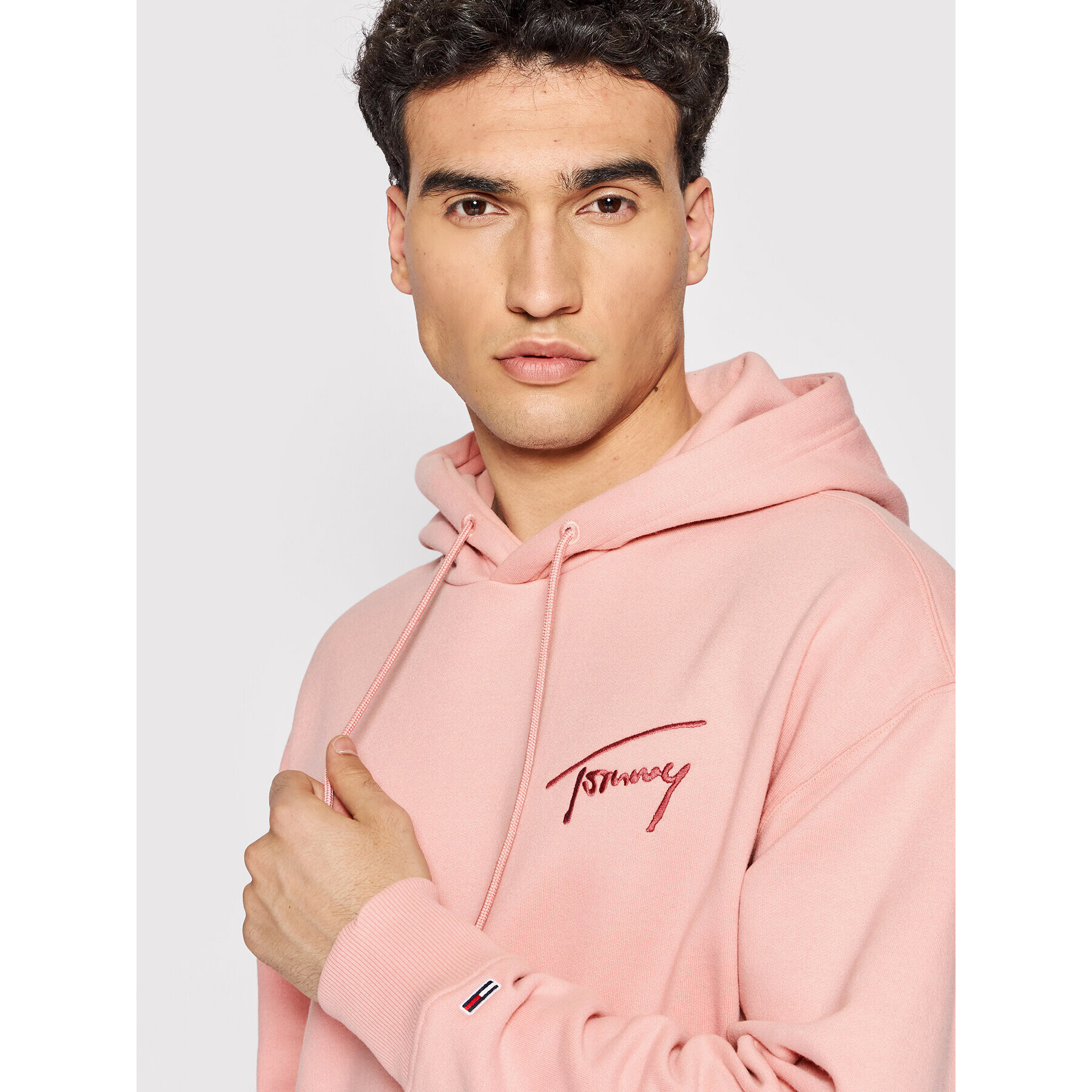 Tommy Jeans Mikina Signature DM0DM12940 Růžová Relaxed Fit - Pepit.cz