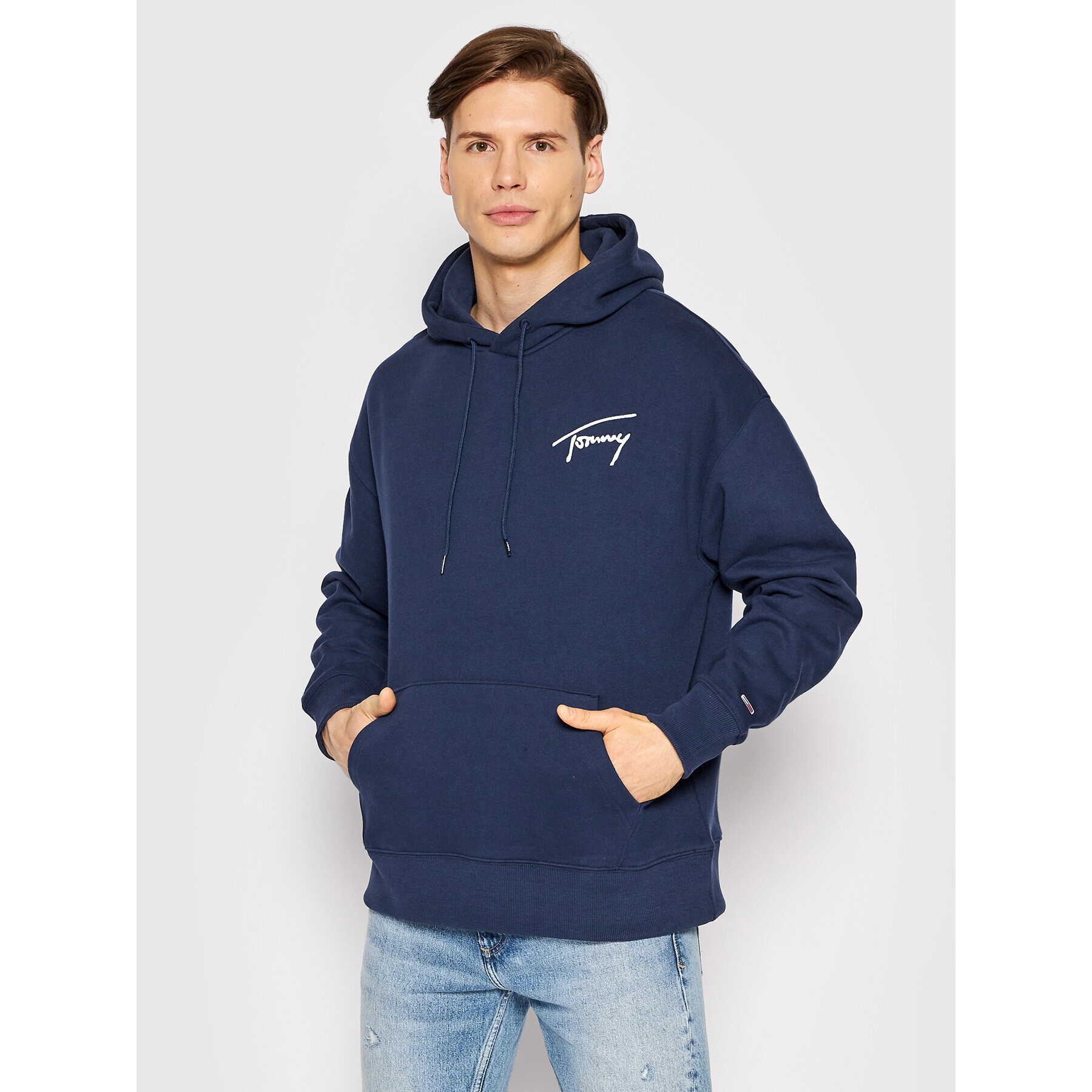 Tommy Jeans Mikina Signature DM0DM12940 Tmavomodrá Regular Fit - Pepit.cz