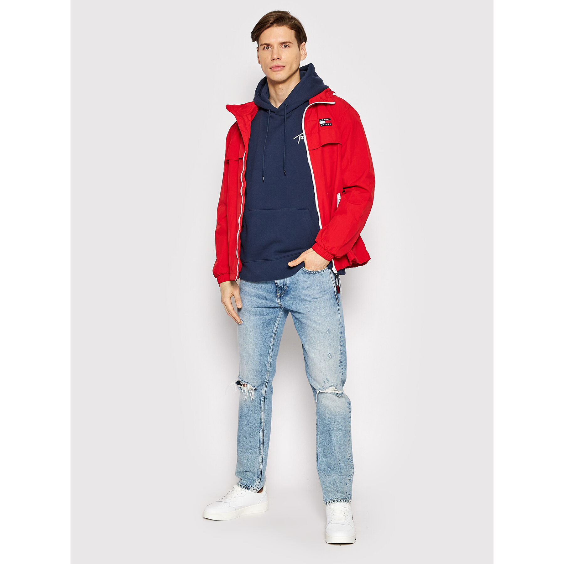 Tommy Jeans Mikina Signature DM0DM12940 Tmavomodrá Regular Fit - Pepit.cz