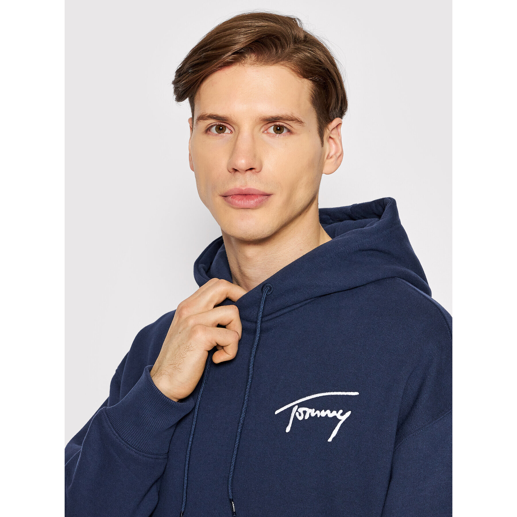 Tommy Jeans Mikina Signature DM0DM12940 Tmavomodrá Regular Fit - Pepit.cz