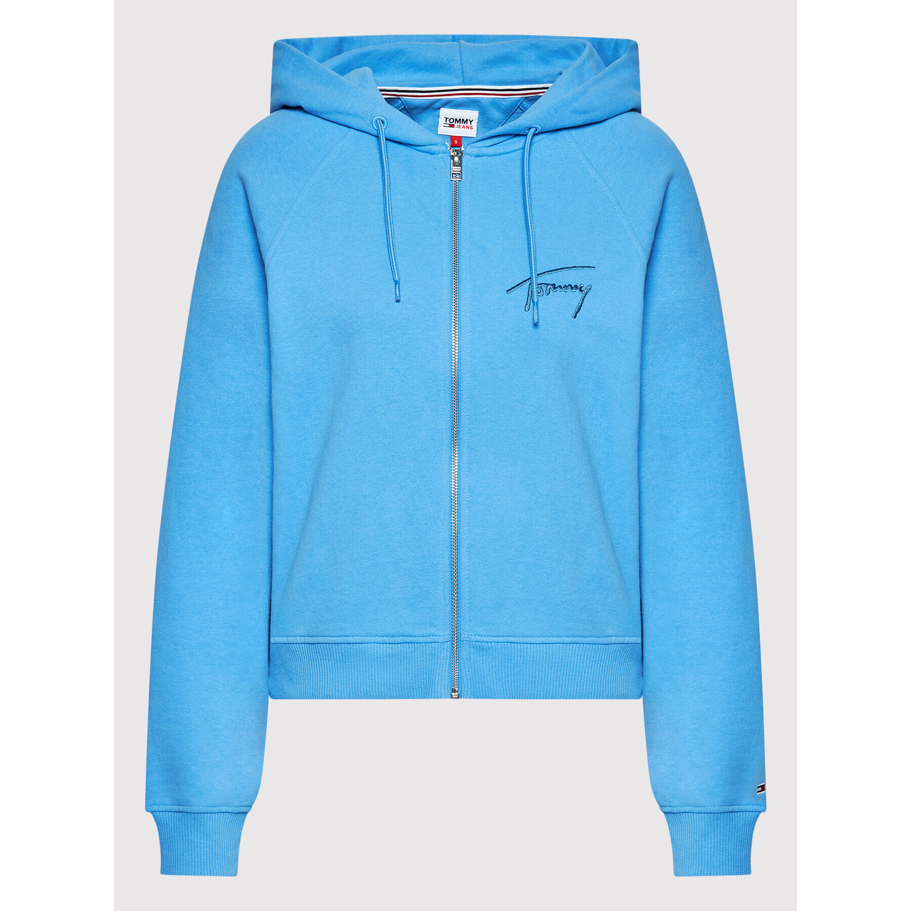 Tommy Jeans Mikina Signature Zip DW0DW12648 Modrá Regular Fit - Pepit.cz