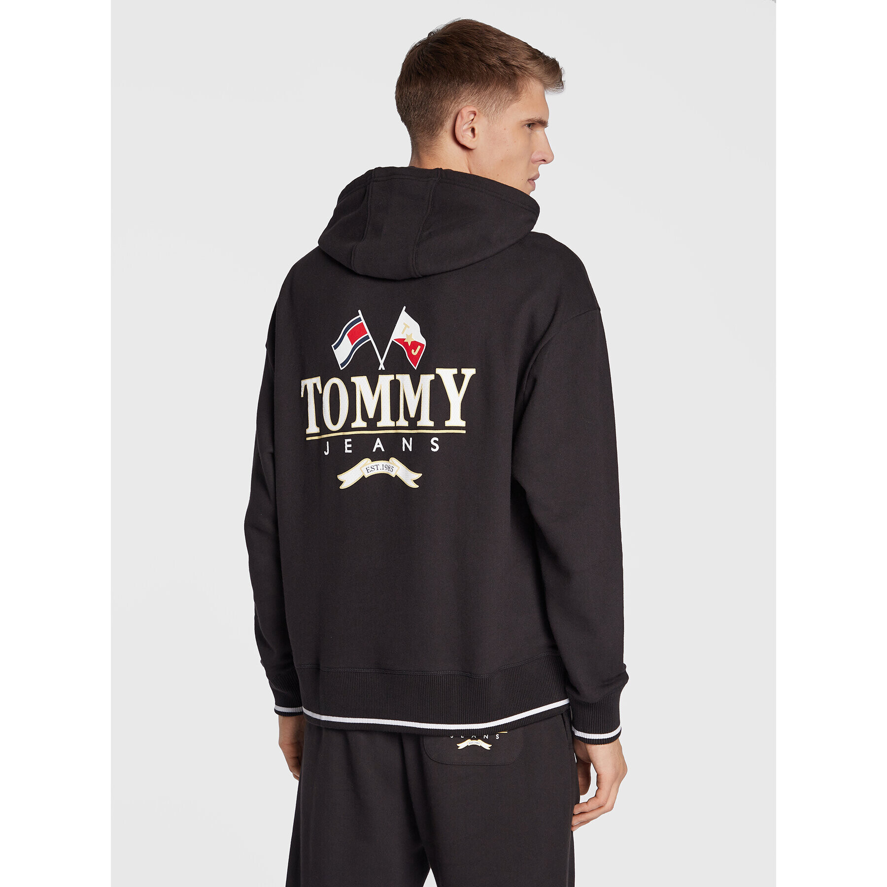 Tommy Jeans Mikina Skater Prep Back DM0DM15023 Černá Relaxed Fit - Pepit.cz