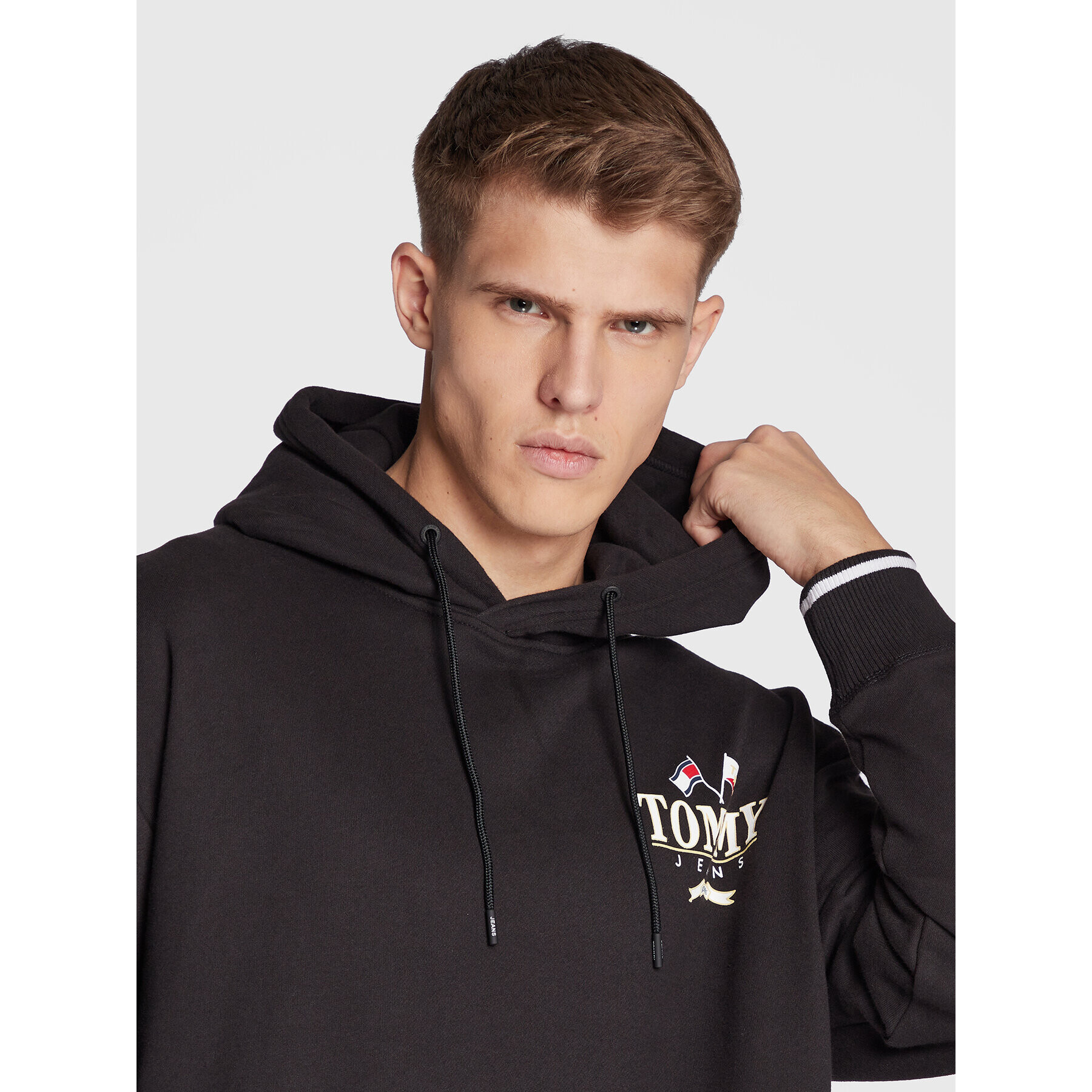 Tommy Jeans Mikina Skater Prep Back DM0DM15023 Černá Relaxed Fit - Pepit.cz