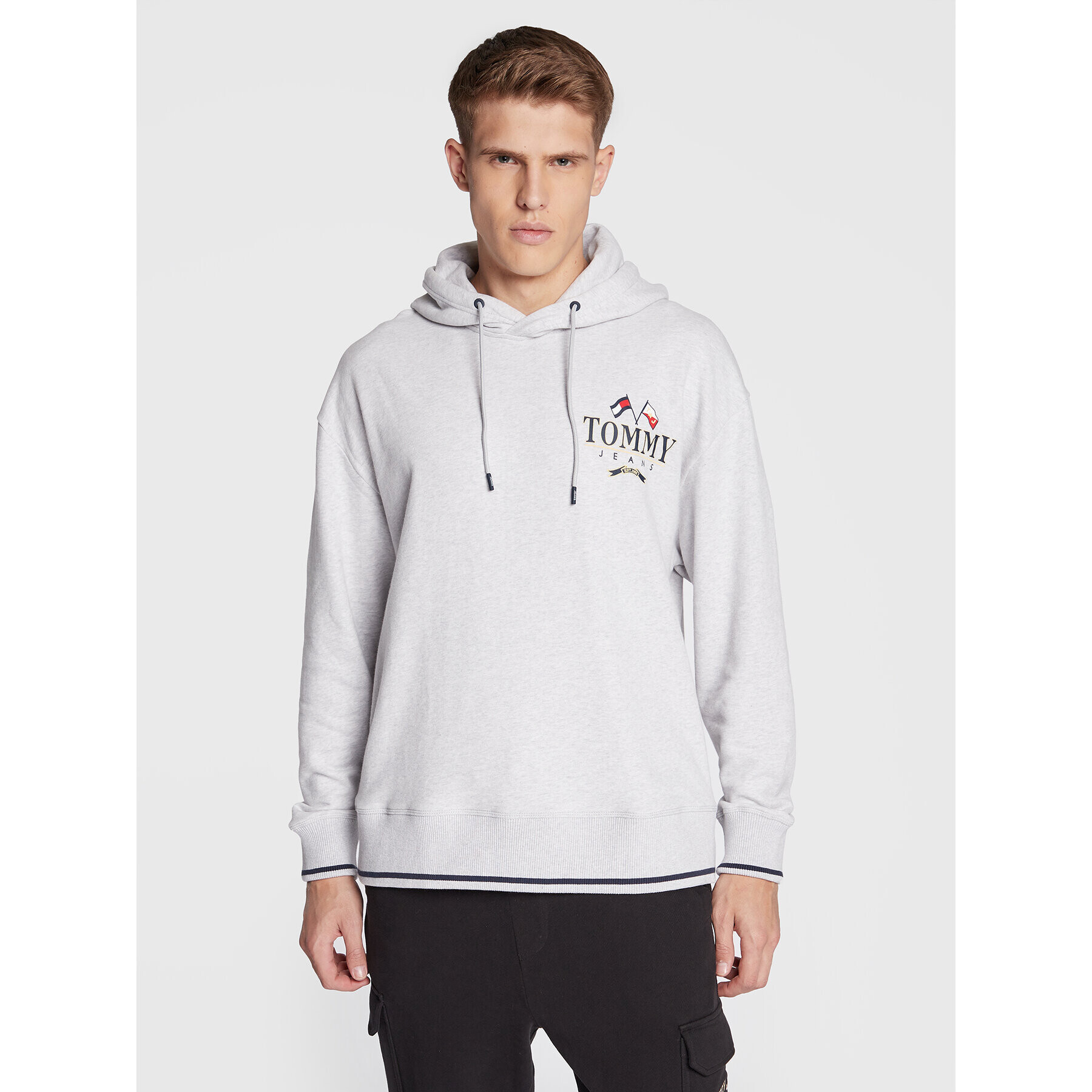 Tommy Jeans Mikina Skater Prep DM0DM15023 Šedá Relaxed Fit - Pepit.cz