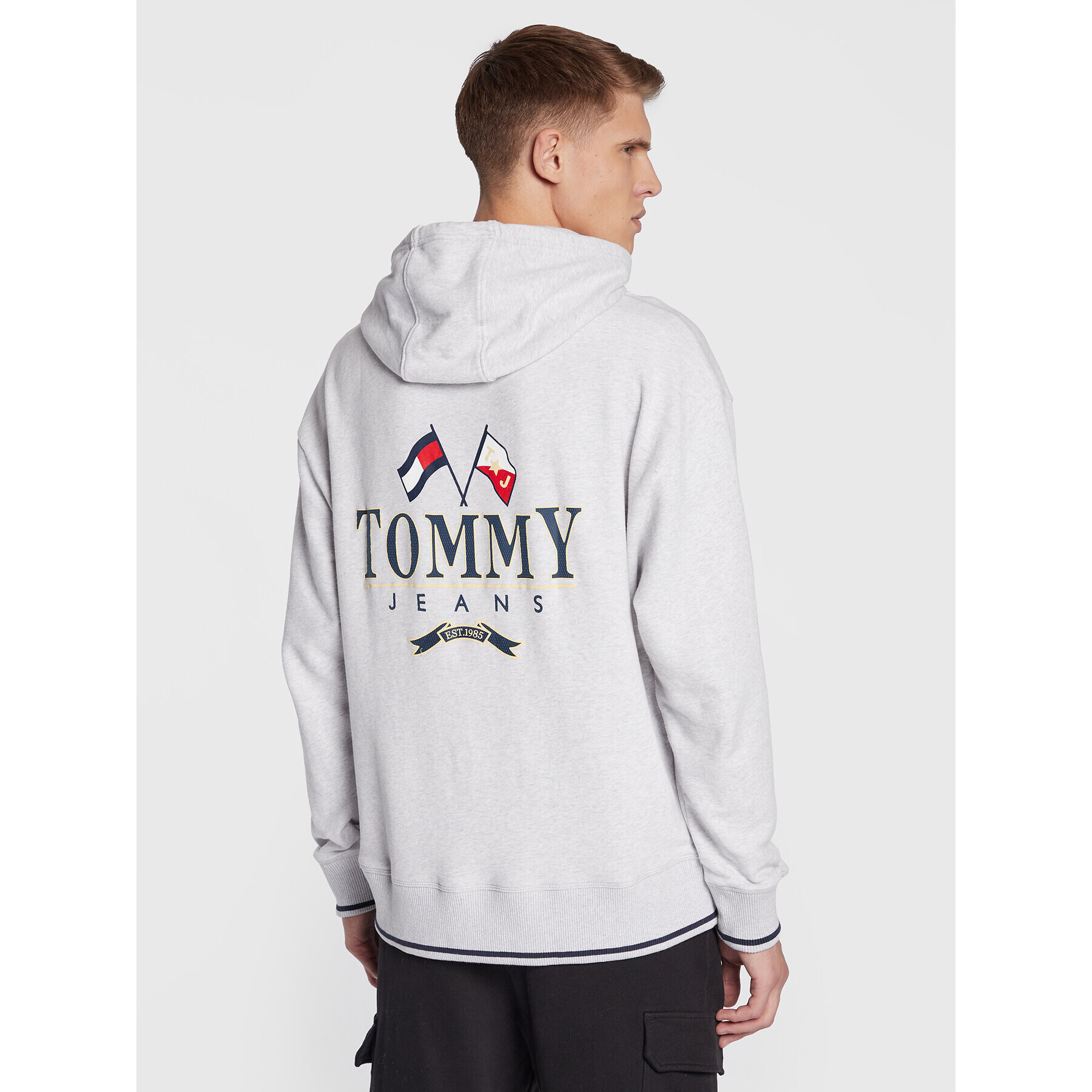 Tommy Jeans Mikina Skater Prep DM0DM15023 Šedá Relaxed Fit - Pepit.cz