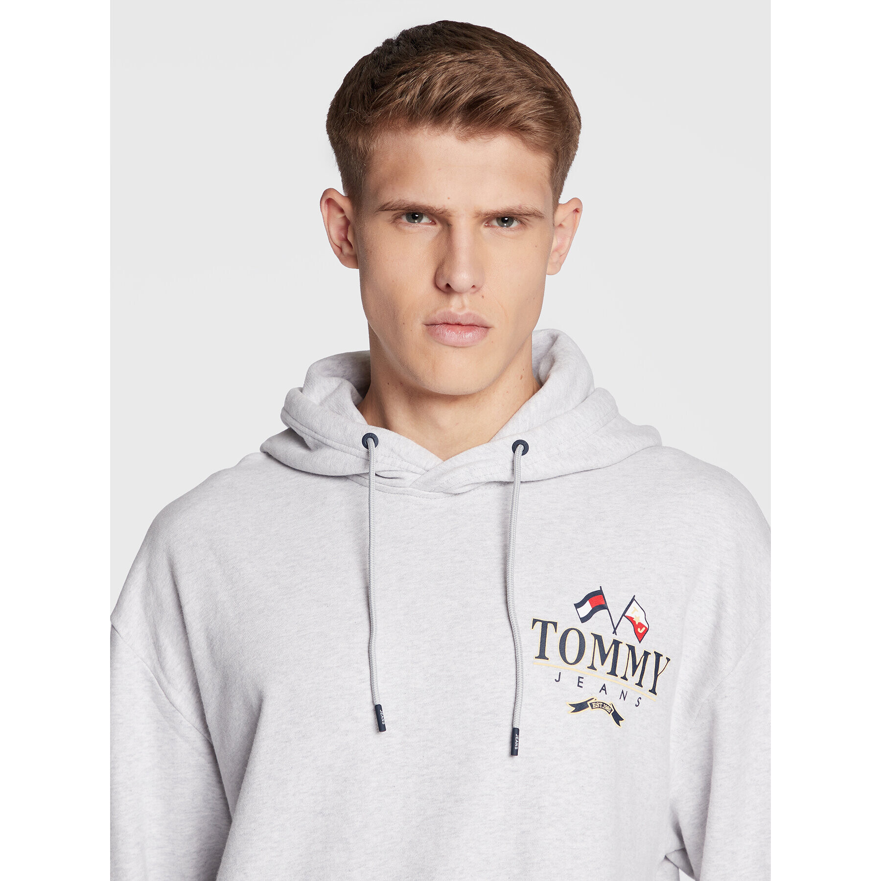 Tommy Jeans Mikina Skater Prep DM0DM15023 Šedá Relaxed Fit - Pepit.cz