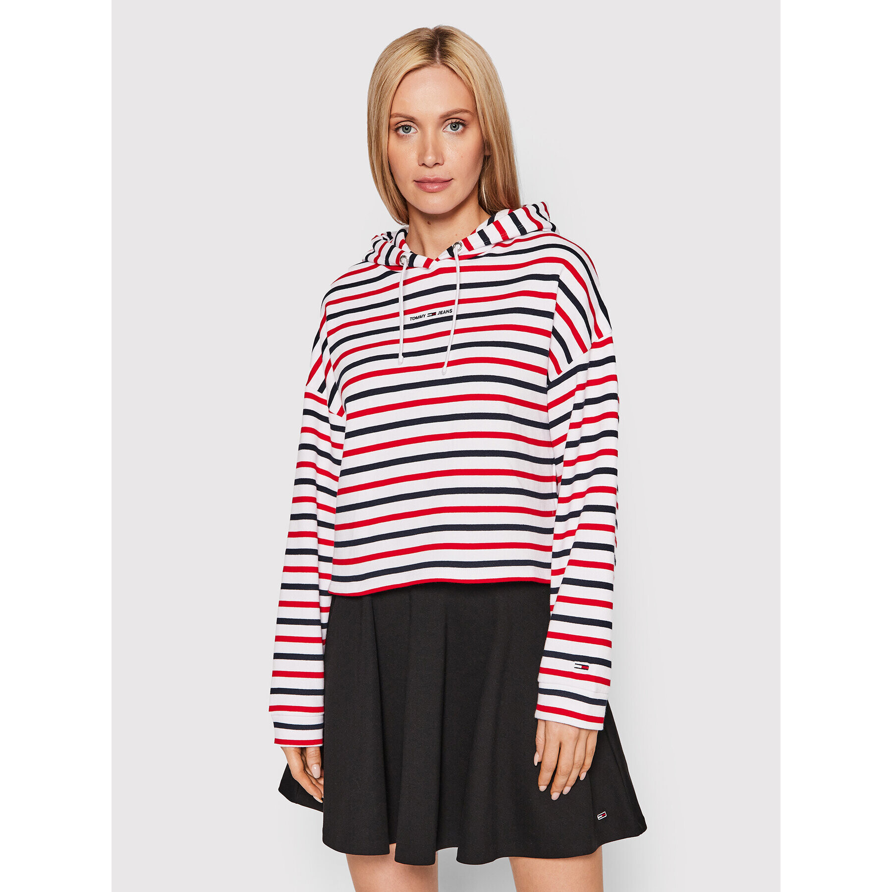 Tommy Jeans Mikina Stripe Tiny Linear DW0DW12966 Barevná Regular Fit - Pepit.cz