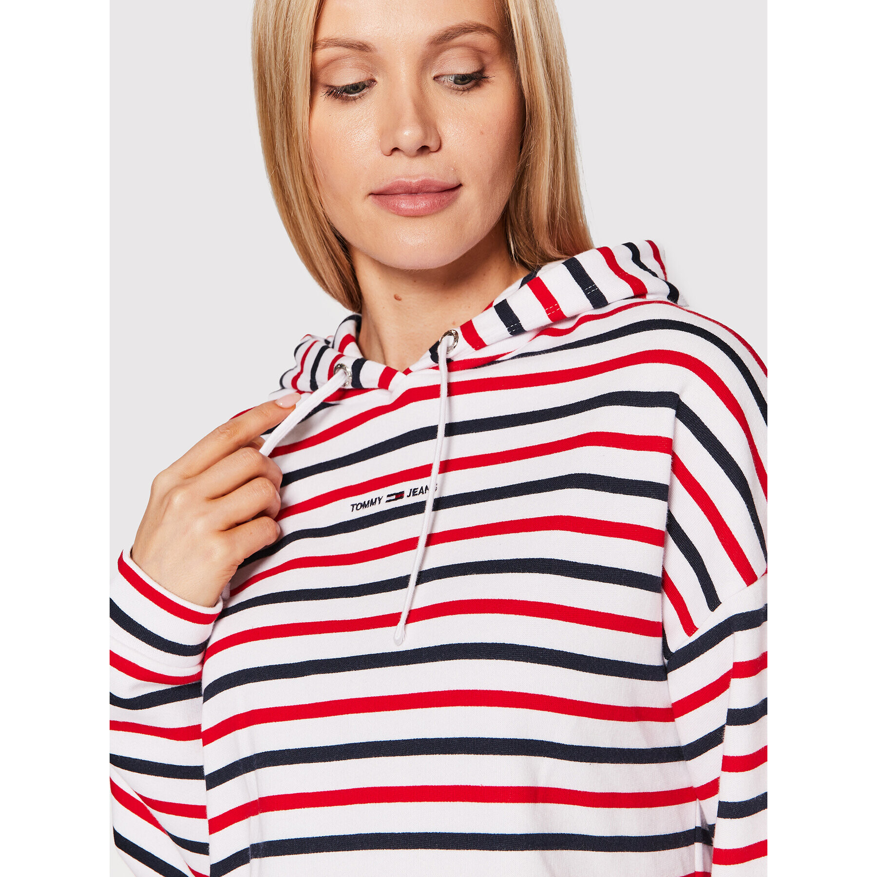 Tommy Jeans Mikina Stripe Tiny Linear DW0DW12966 Barevná Regular Fit - Pepit.cz