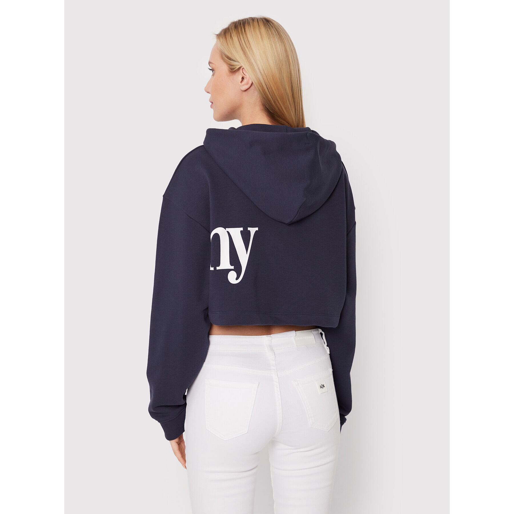 Tommy Jeans Mikina Super Crop Bold DW0DW13577 Tmavomodrá Relaxed Fit - Pepit.cz