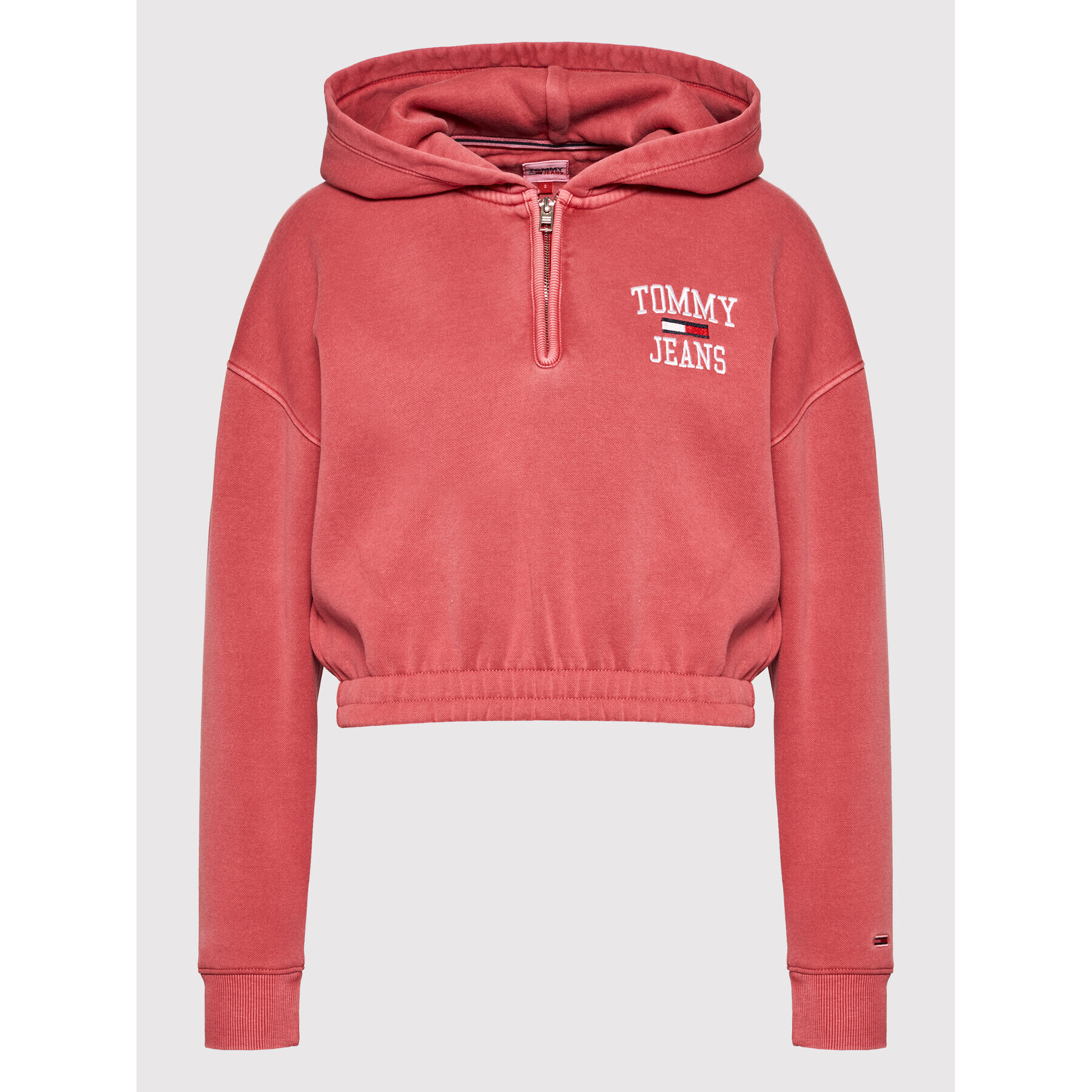 Tommy Jeans Mikina Super Crop College Logo DW0DW11766 Růžová Relaxed Fit - Pepit.cz