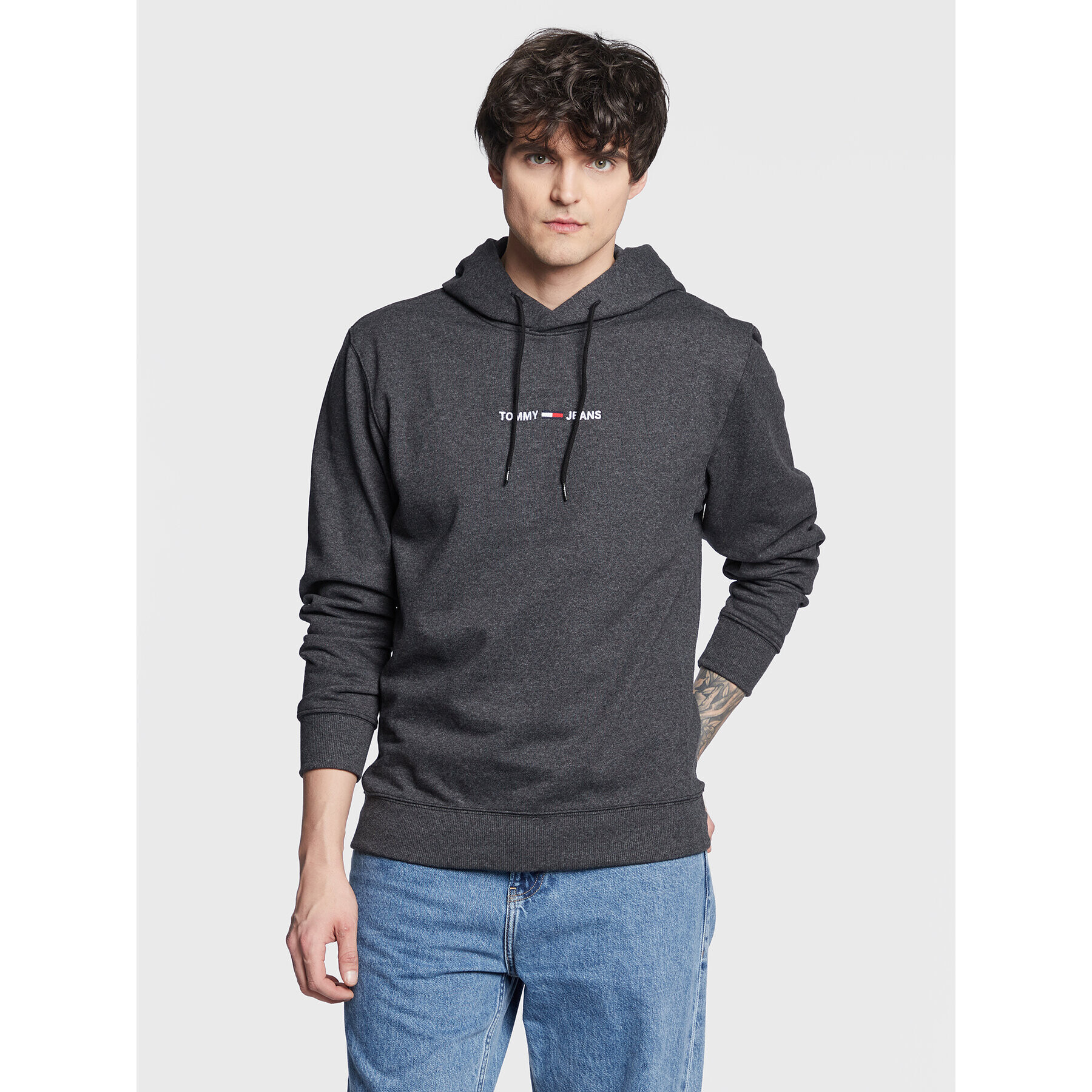 Tommy Jeans Mikina Timeless Crew DM0DM11631 Šedá Regular Fit - Pepit.cz