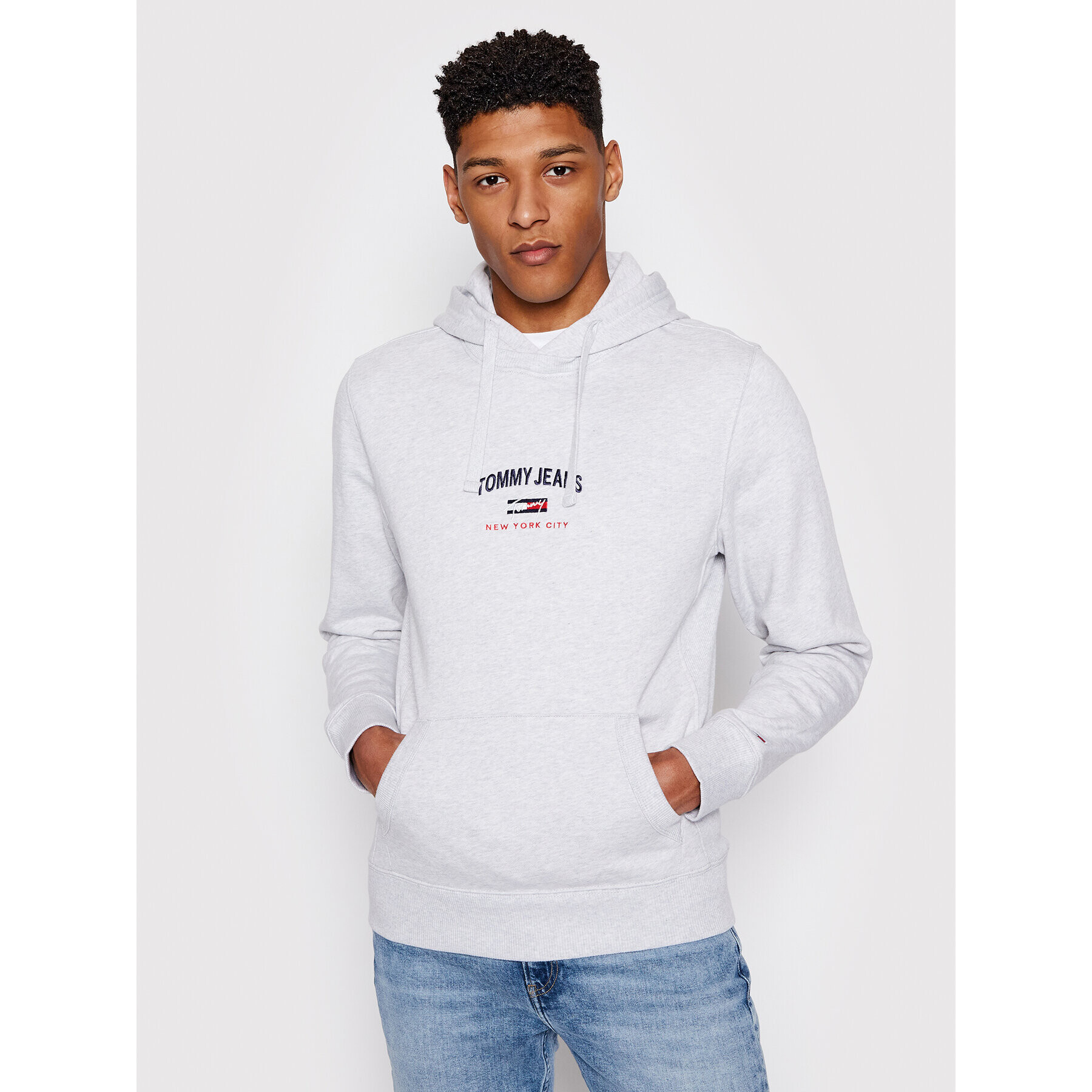 Tommy Jeans Mikina Timeless DM0DM10208 Šedá Regular Fit - Pepit.cz