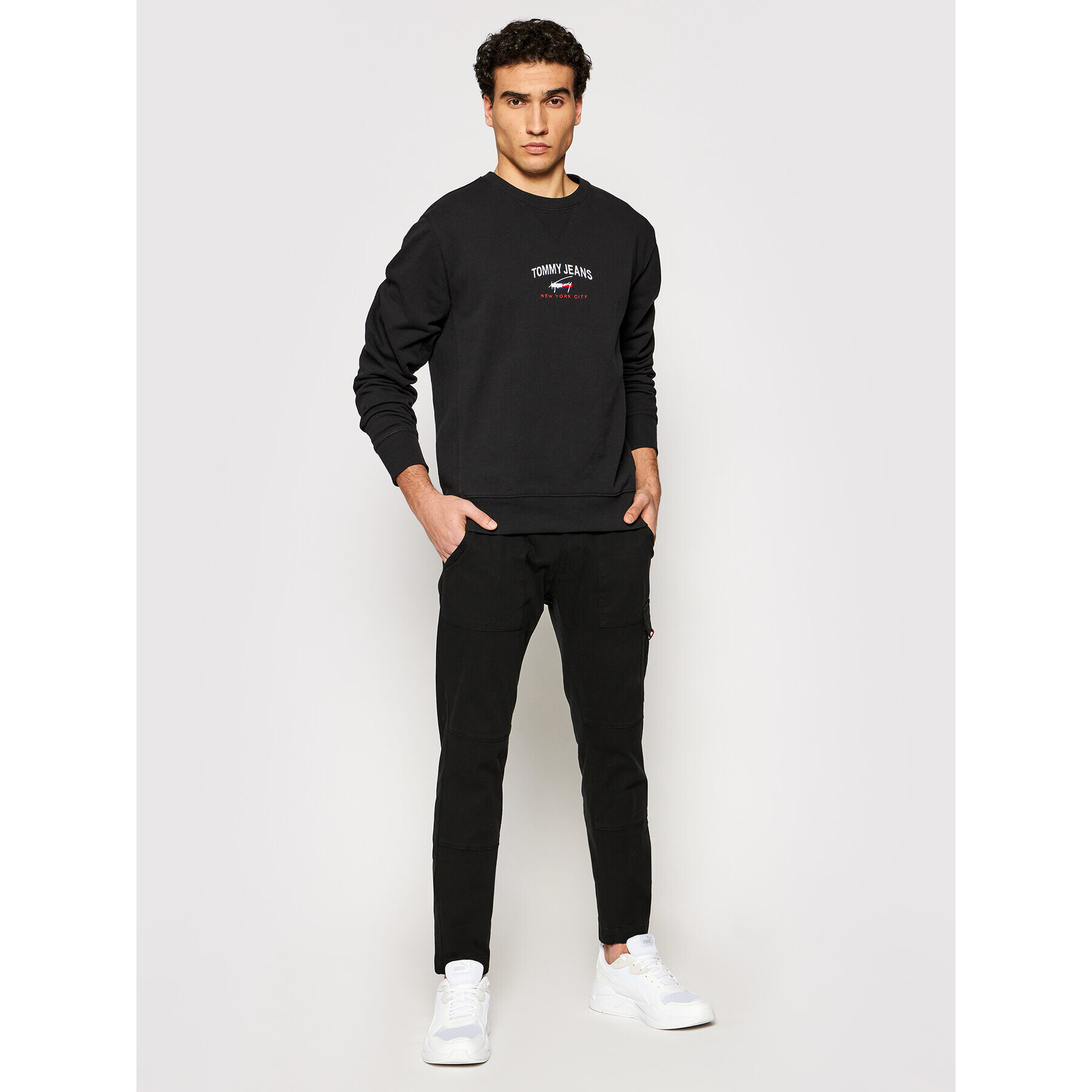 Tommy Jeans Mikina Timeless Tommy DM0DM10193 Černá Regular Fit - Pepit.cz