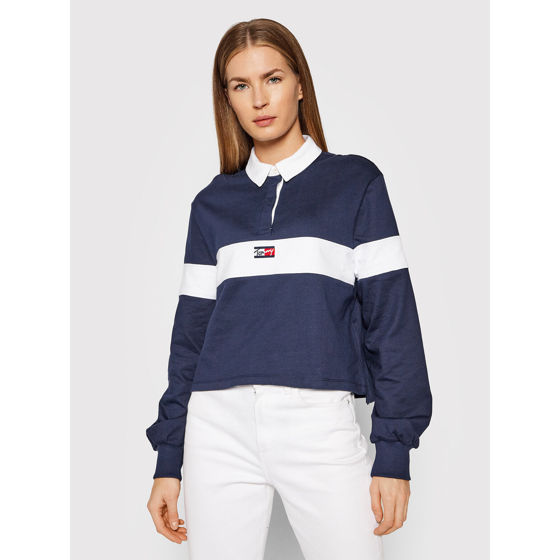 Tommy Jeans Mikina Tiny Tommy DW0DW10990 Tmavomodrá Regular Fit - Pepit.cz