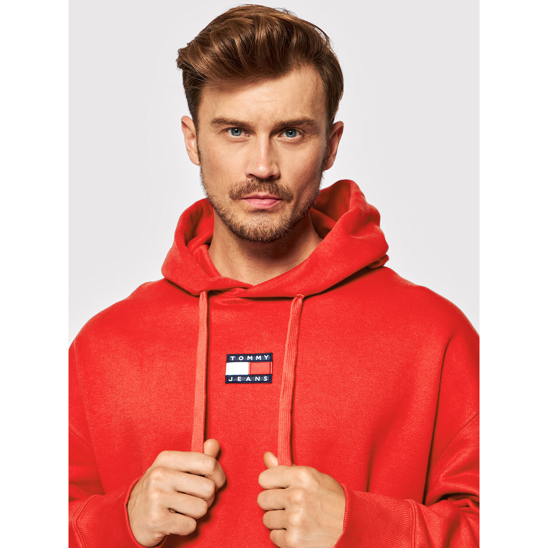 Tommy Jeans Mikina Tjm Badge DM0DM10904 Červená Regular Fit - Pepit.cz