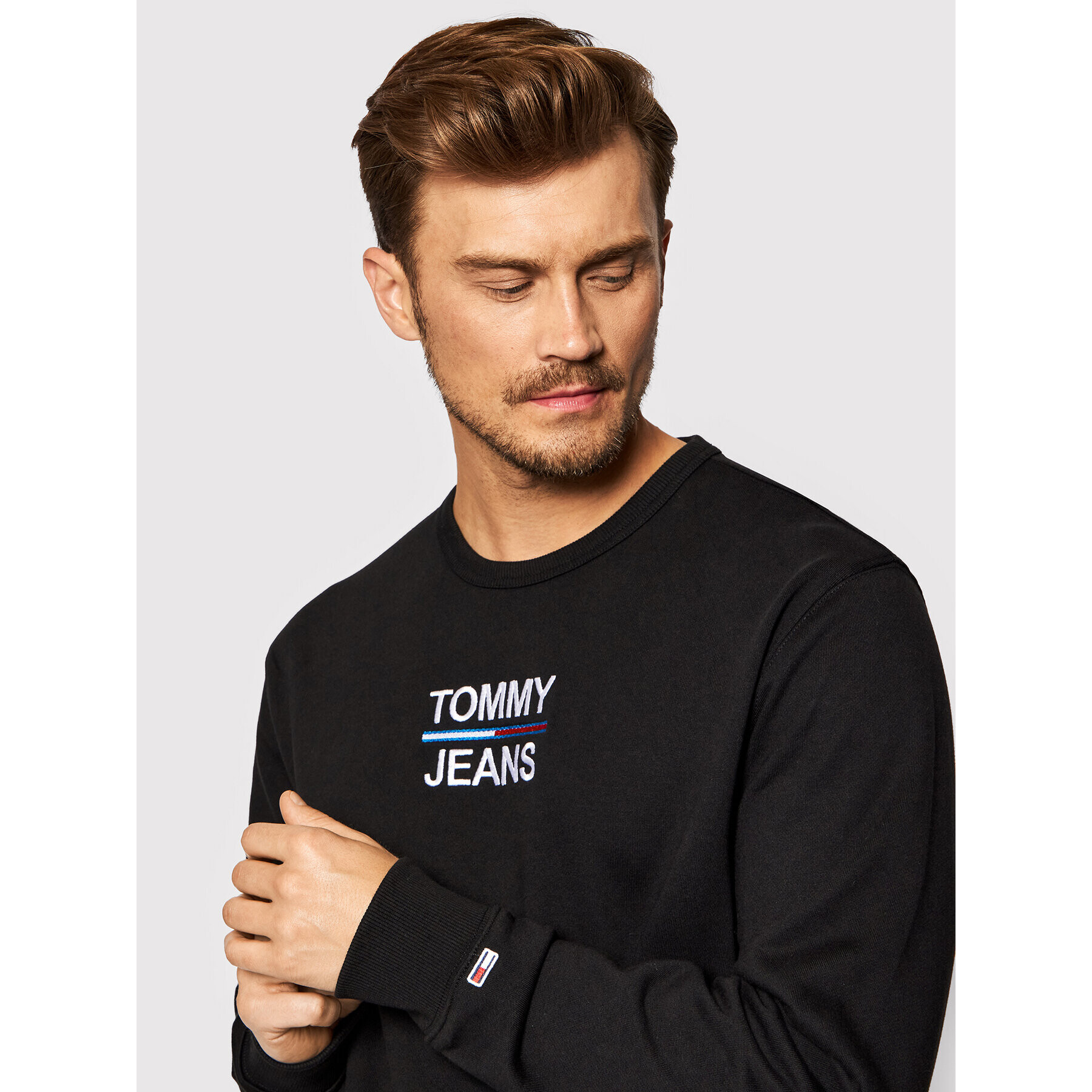 Tommy Jeans Mikina Tjm Essential Crew DM0DM10910 Černá Regular Fit - Pepit.cz