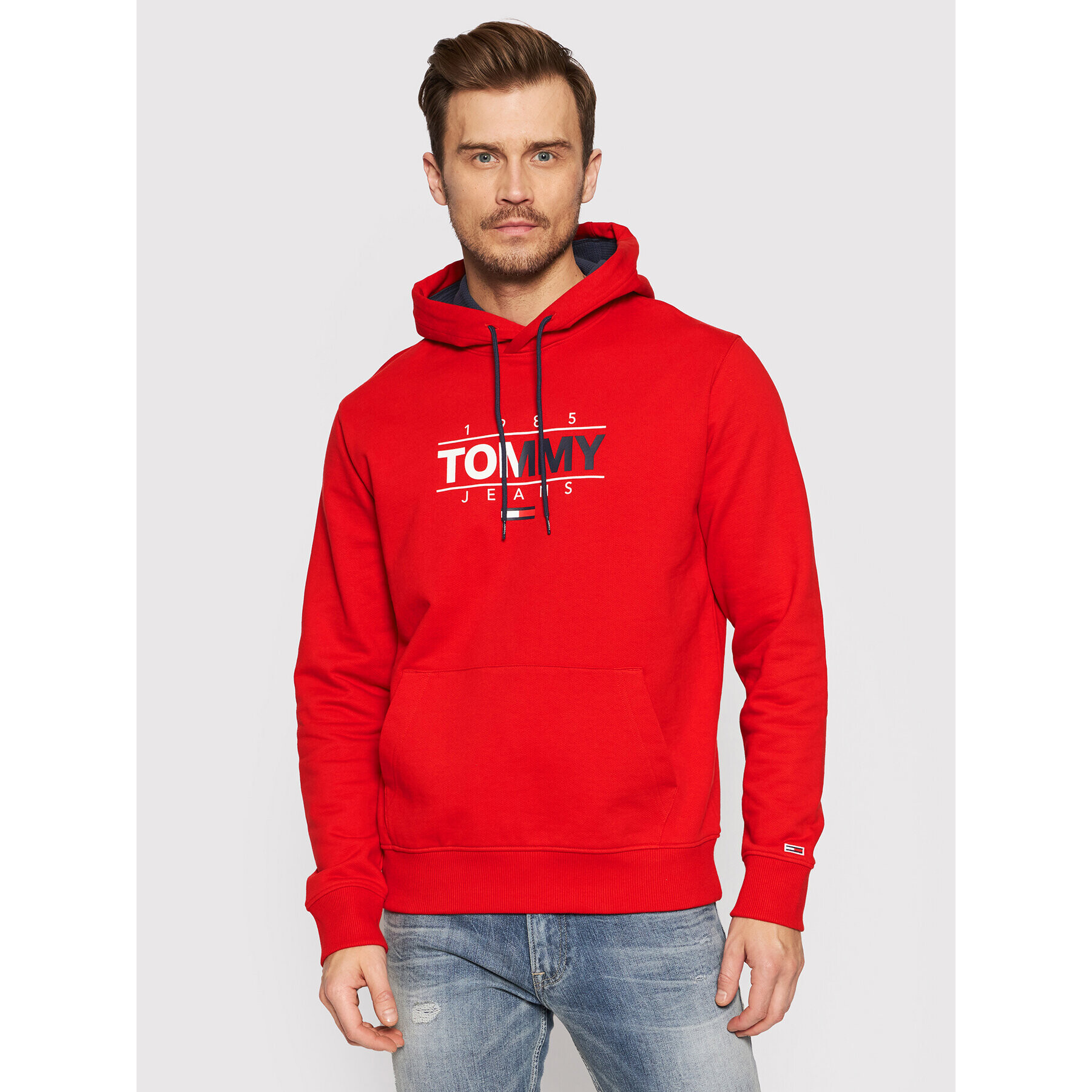 Tommy Jeans Mikina Tjm Essential Graphic DM0DM11630 Červená Regular Fit - Pepit.cz