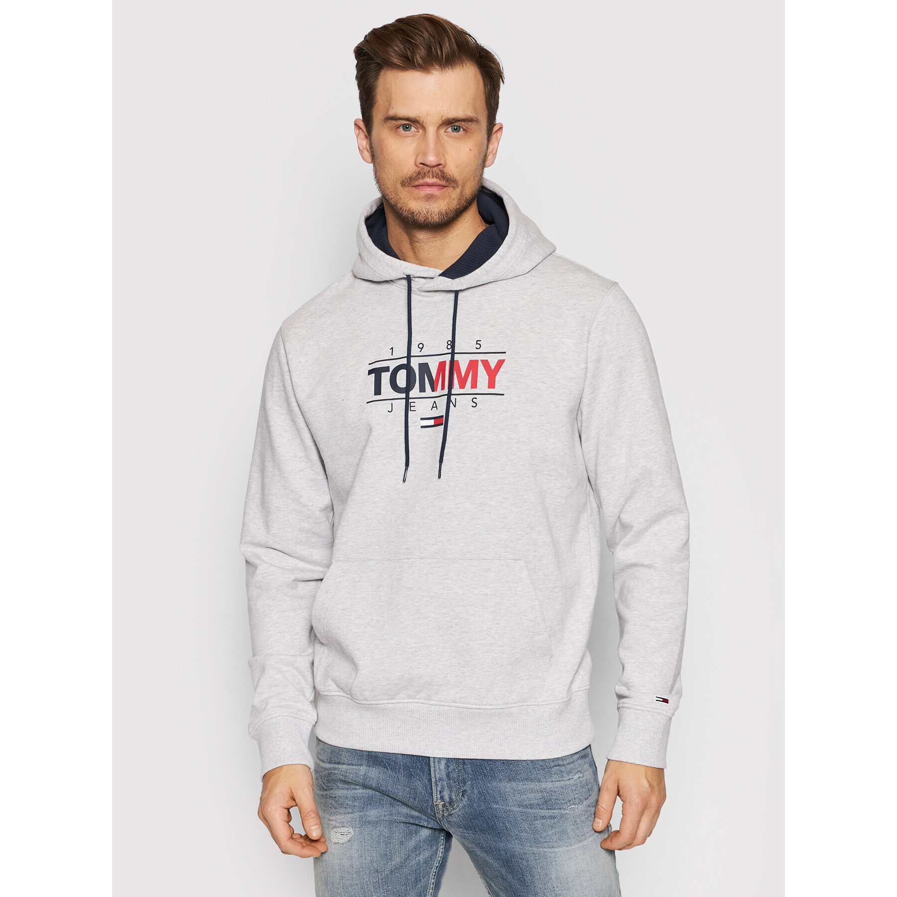 Tommy Jeans Mikina Tjm Essential Graphic DM0DM11630 Šedá Regular Fit - Pepit.cz