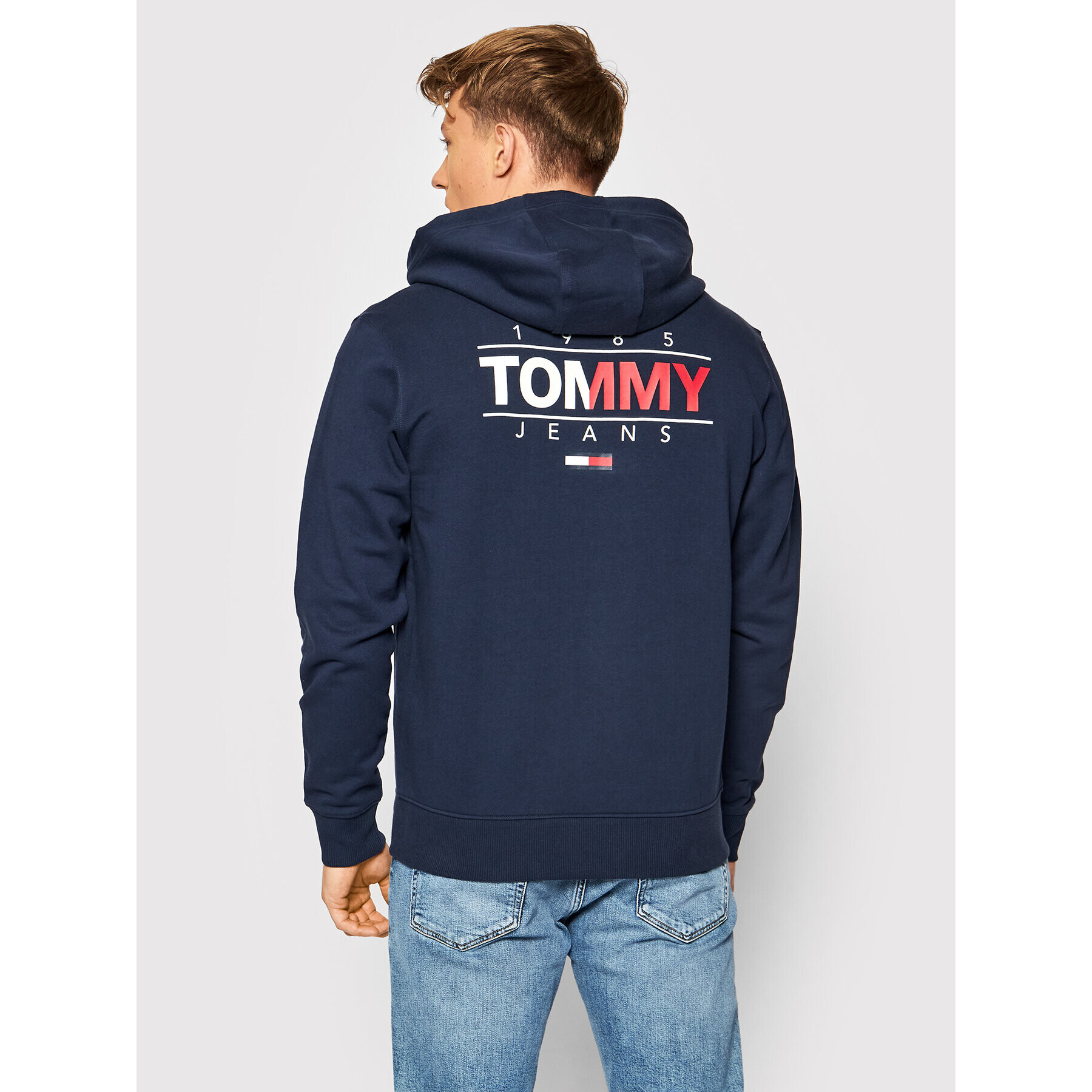 Tommy Jeans Mikina Tjm Essential Graphic Zipthru DM0DM11629 Tmavomodrá Regular Fit - Pepit.cz