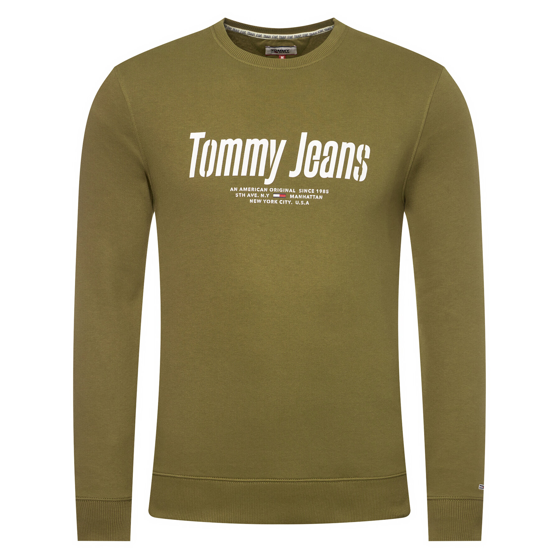 Tommy Jeans Mikina Tjm Essentiale Graphic Crew DM0DM07927 Zelená Regular Fit - Pepit.cz