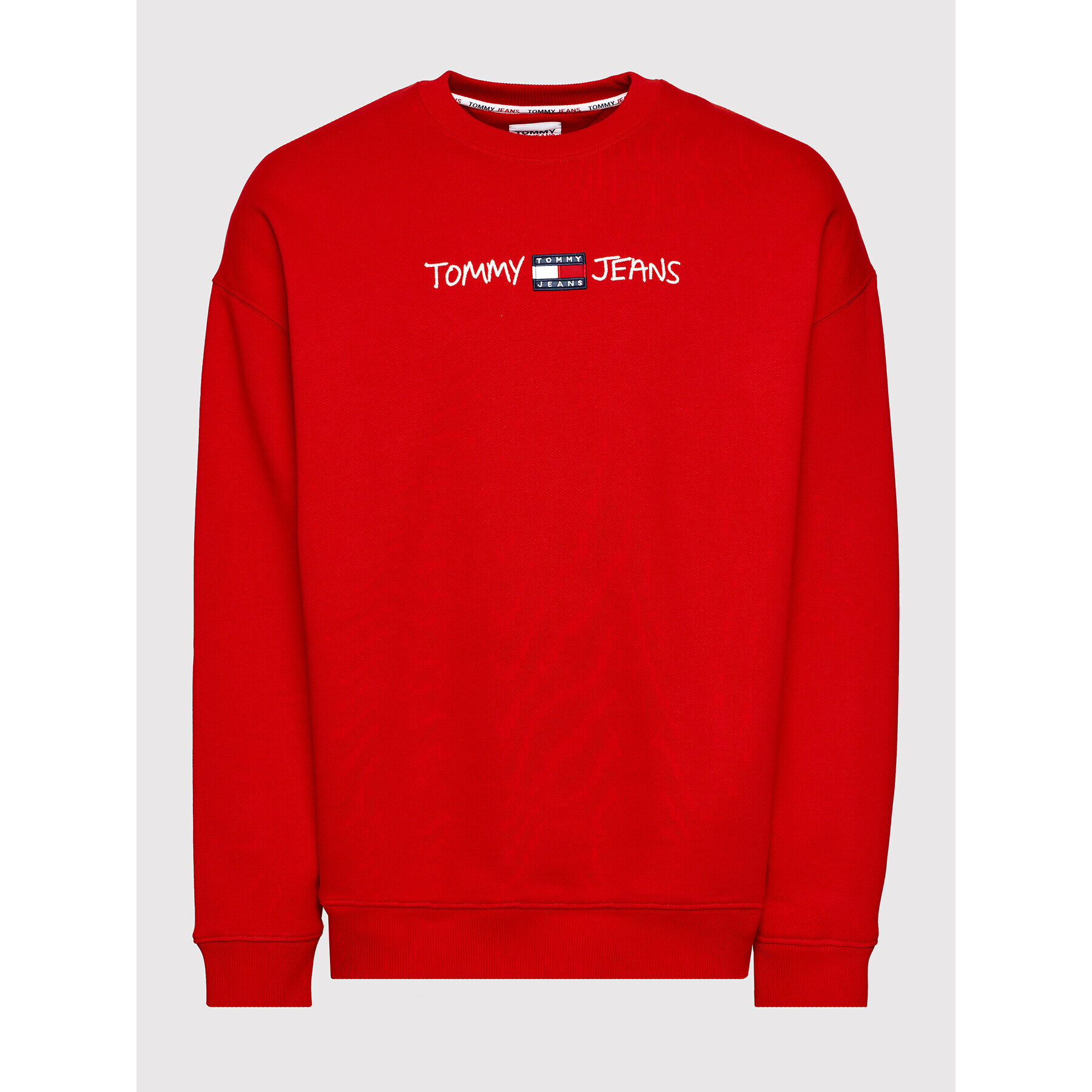 Tommy Jeans Mikina Tjm Seasonal Straight Logo DM0DM10914 Červená Regular Fit - Pepit.cz