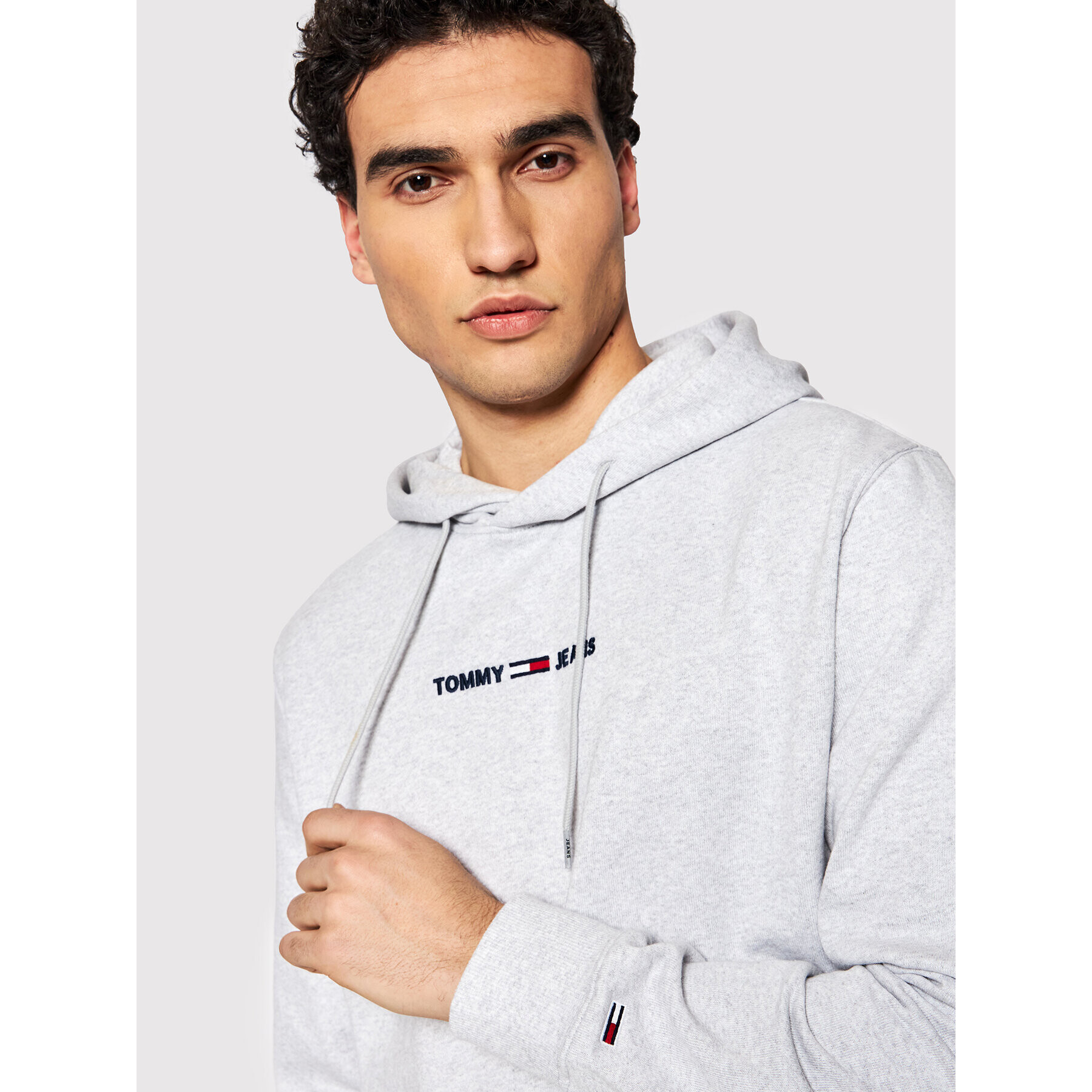 Tommy Jeans Mikina Tjm Straight Logo DM0DM11632 Šedá Regular Fit - Pepit.cz