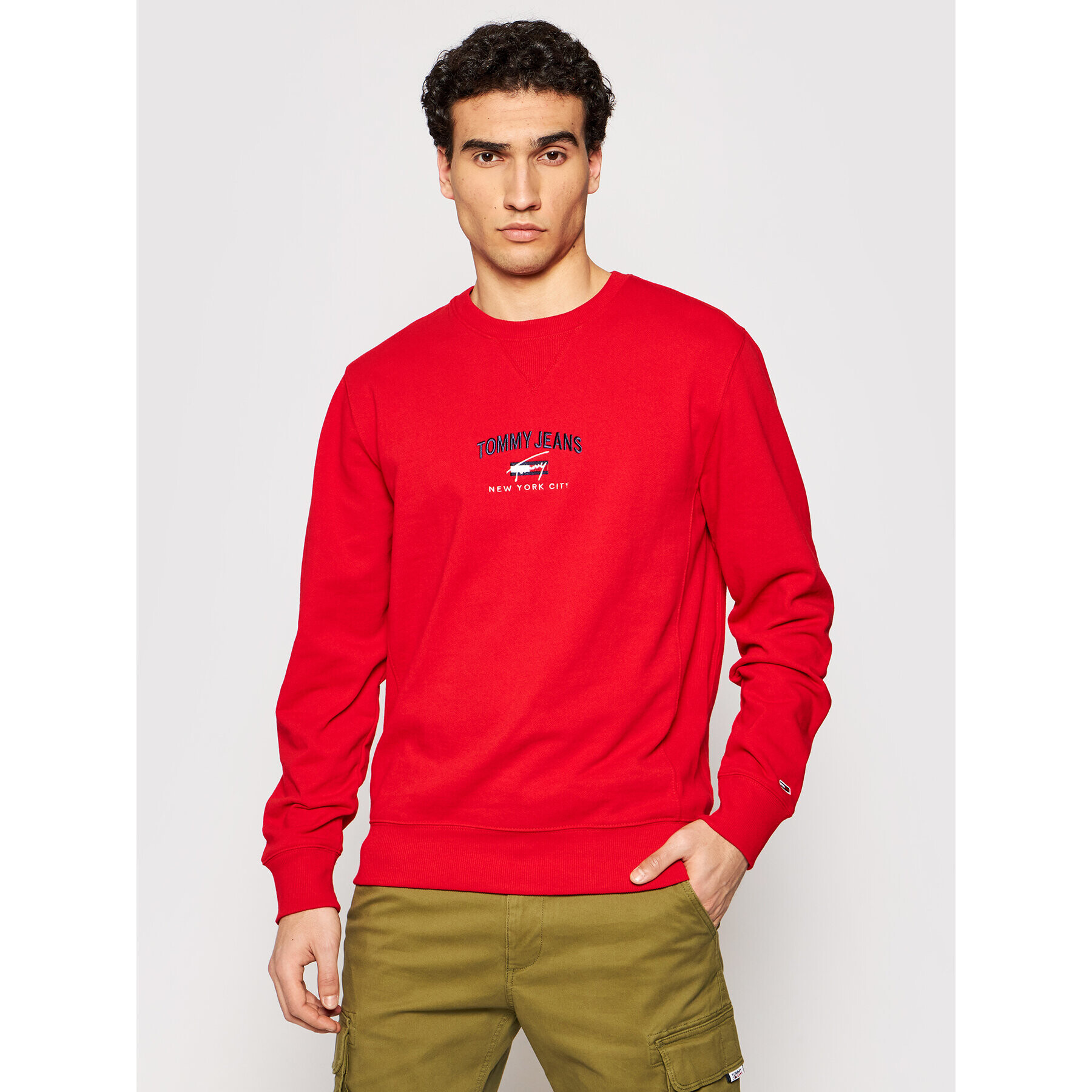 Tommy Jeans Mikina Tjm Timeless DM0DM10193 Červená Regular Fit - Pepit.cz